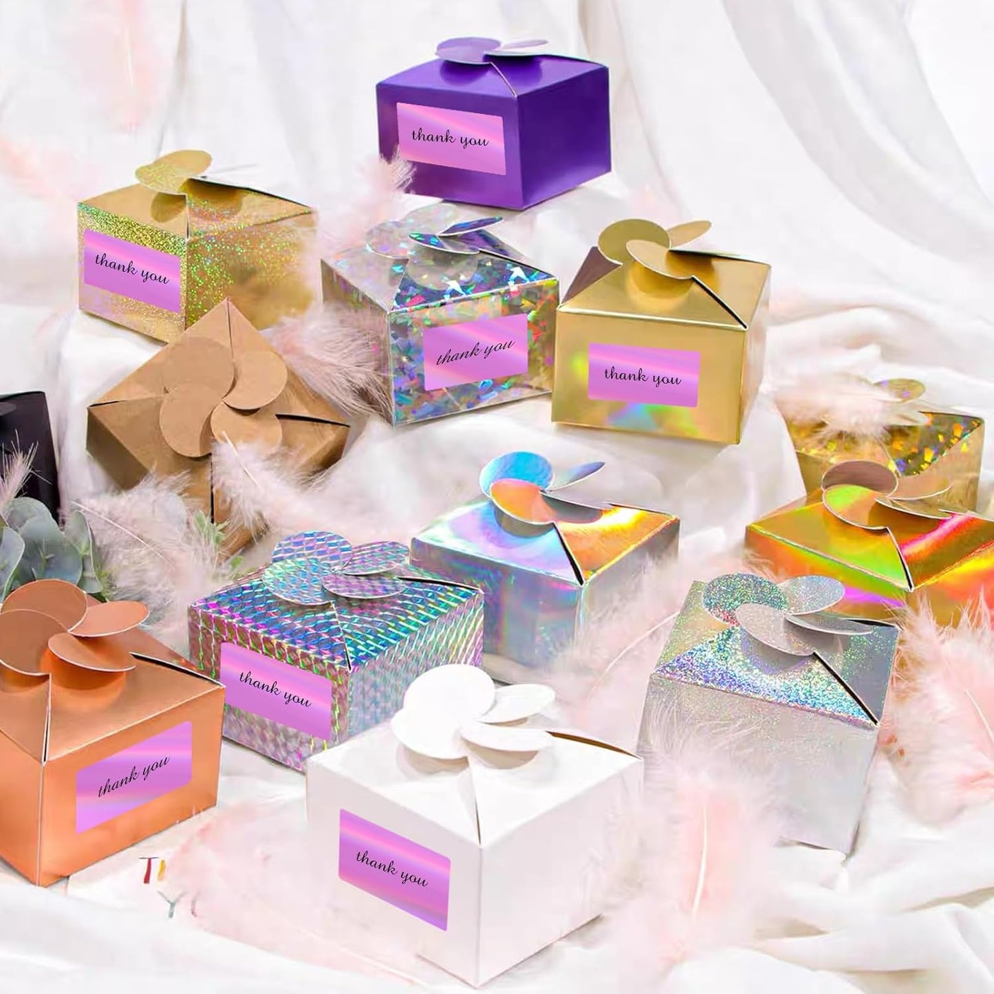 2.25"x1.25" Direct Thermal Labels, Holographic Thermal Printer Labels for Barcode, Self-Adhesive Address Shipping Thermal Label Stickers-1 Roll, 300 Labels, Holographic Pink