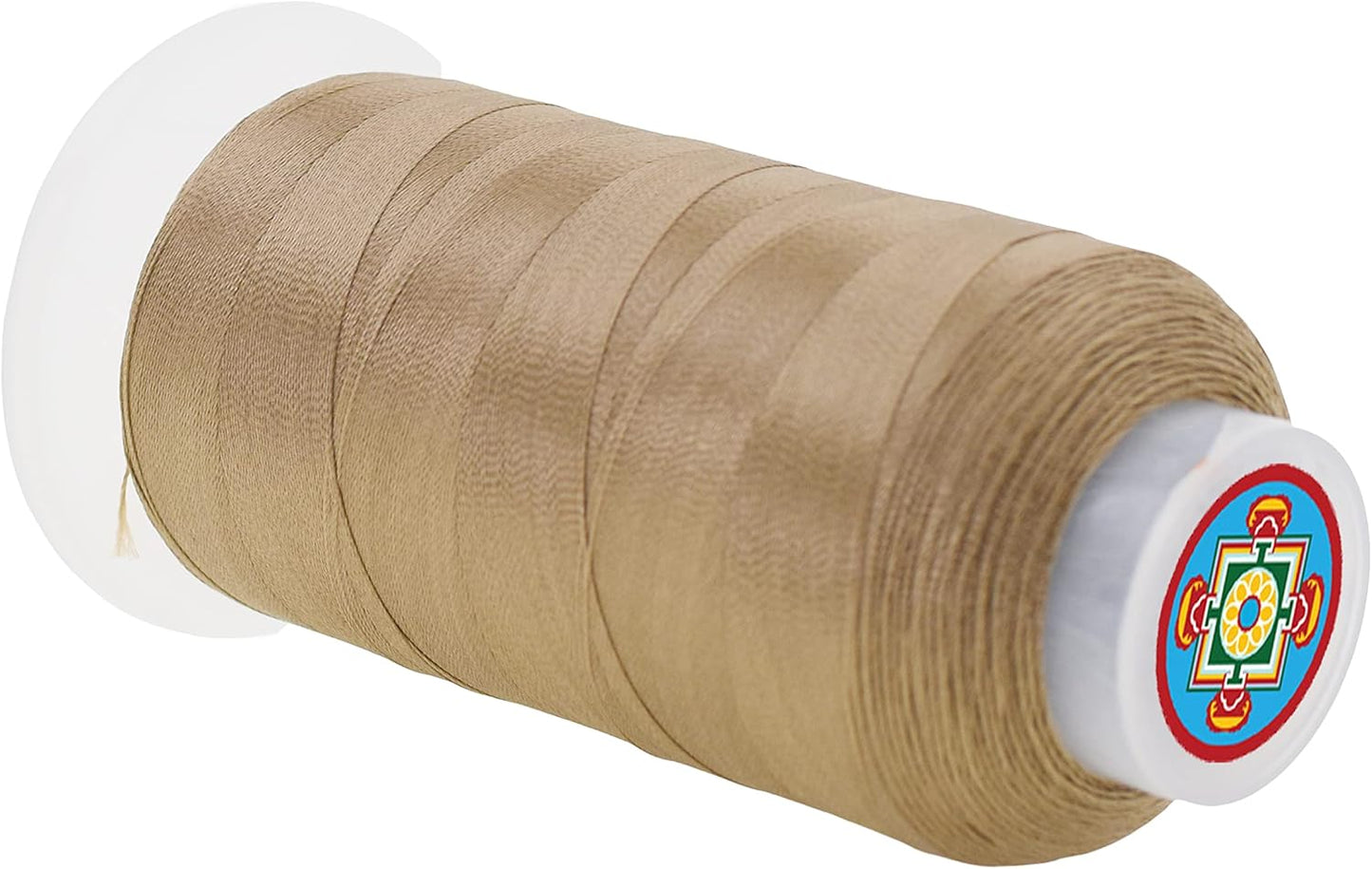 Mandala Crafts Khaki Heavy Duty Thread -1500 Yds Tex 70 Thread for Sewing Drapery Jeans Leather Hair - Bonded Polyester Thread Outdoor Marine Upholstery Threads