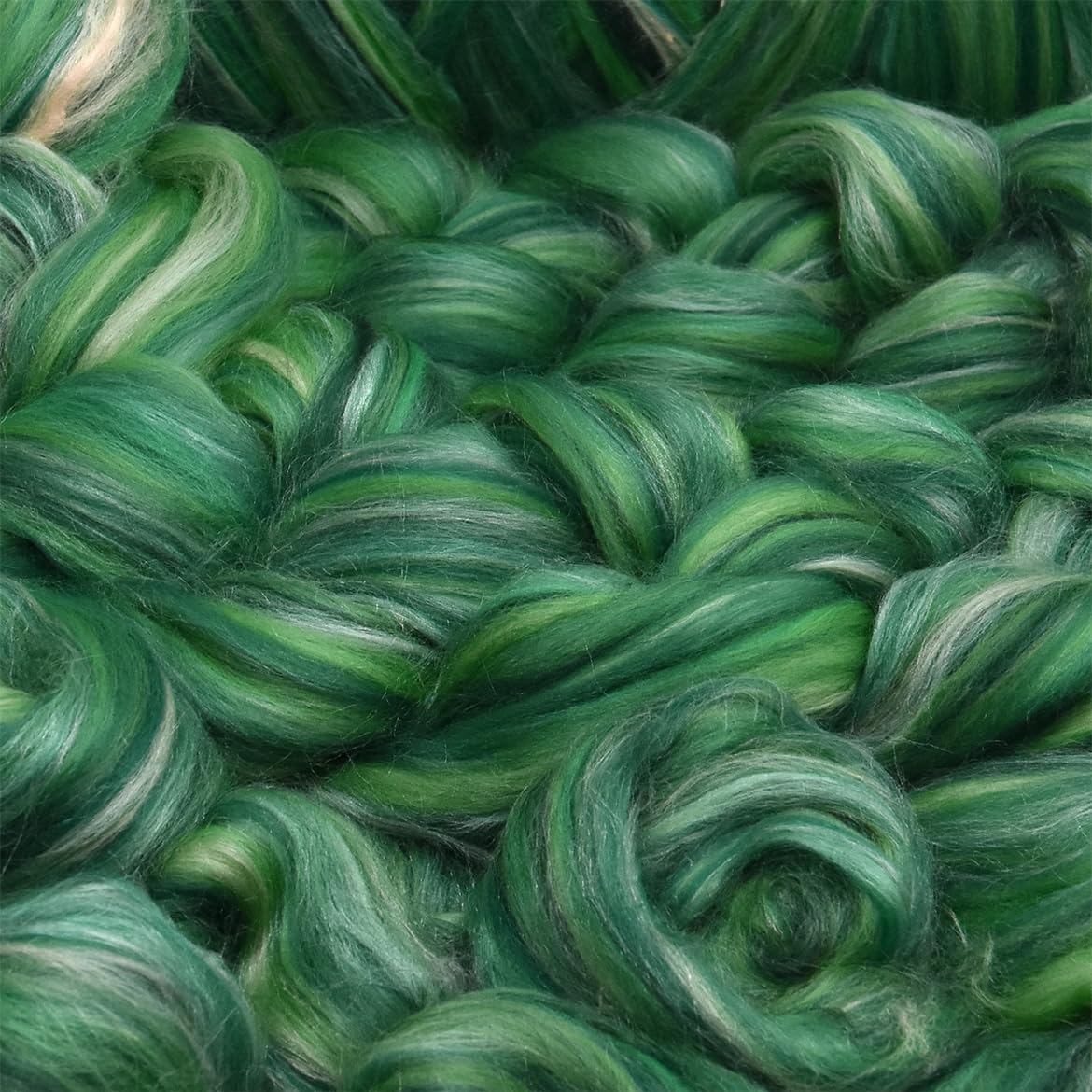 Merino Silk Luxe Tonal Designer Blend. Superfine Merino, Mulberry Silk, Tussah Silk. Top Roving for Spinning or Felting. Eden 4oz