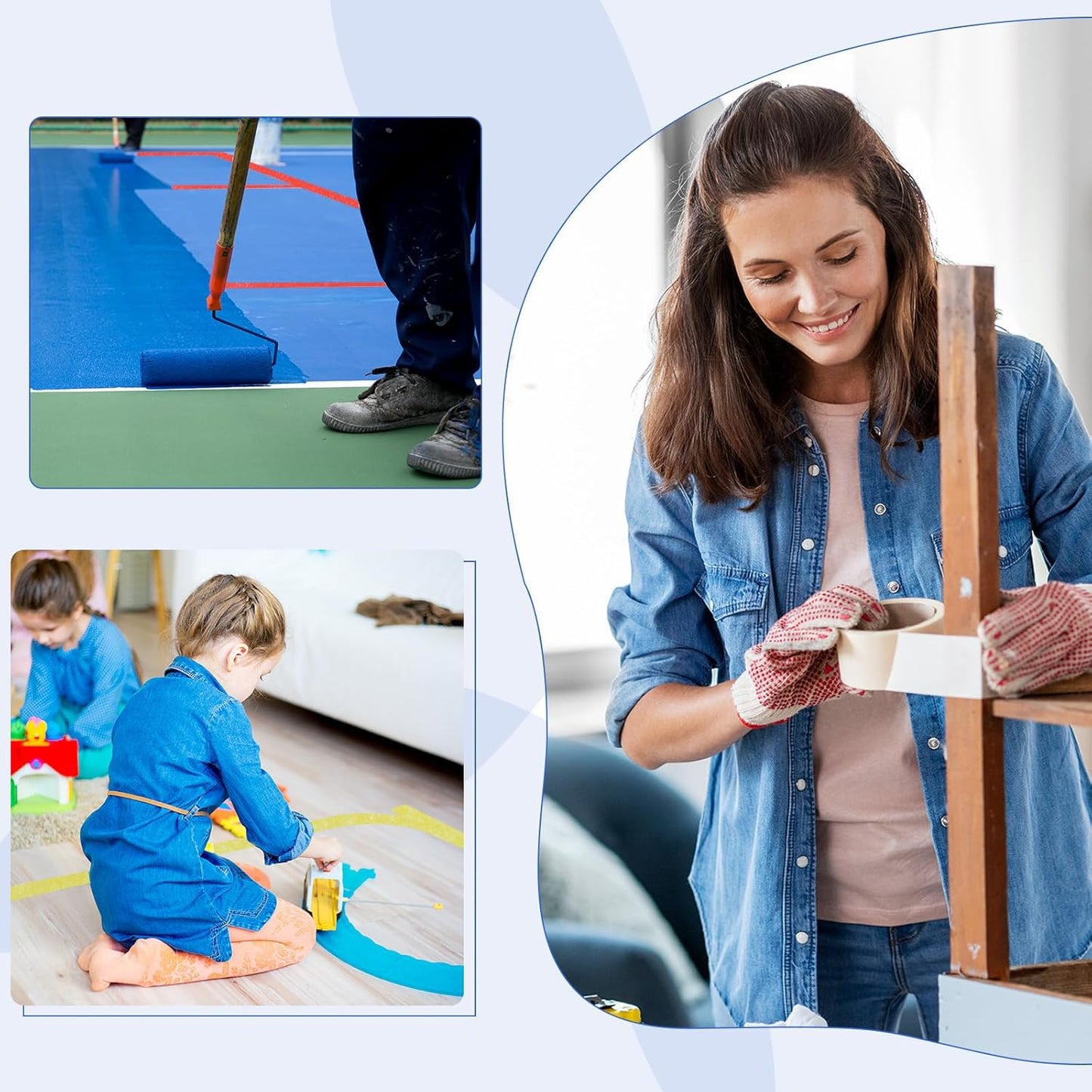 MECCANIXITY Masking Tape 0.2 Inch x 21 Yard Painter's Tape Blue Paint Tapes for DIY Crafts Arts Drawing Decoration Labeling Car Painting Artist Teachers, Pack of 6