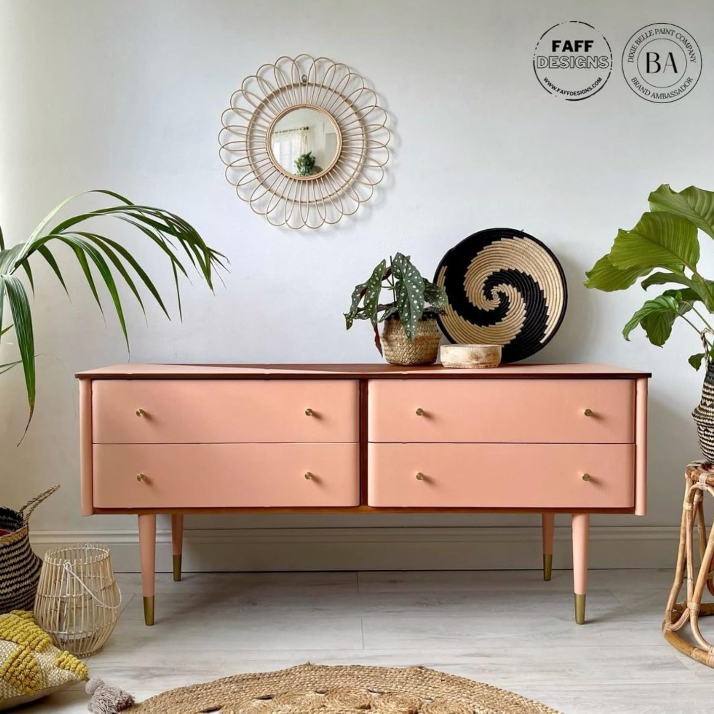 Dixie Belle Paint Company Chalk Finish Furniture Paint - Apricot (4oz) - Matte Pastel Orange Chic Chalk Mineral DIY Furniture Paint