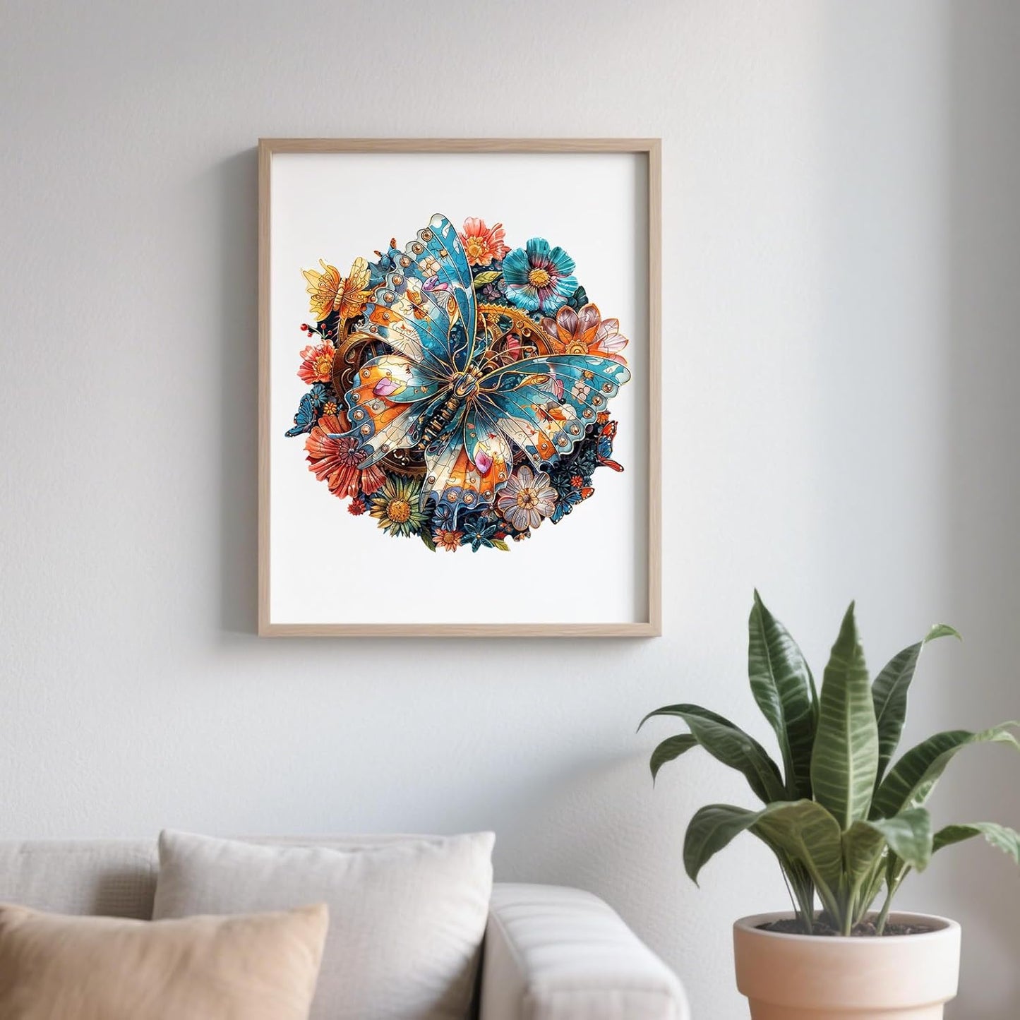 Wooden Puzzles for Adults - Mechanical Butterfly Wood Puzzles Adult - Unique Animal Shape Wooden Jigsaw Puzzles for Adults - Birthday Gifts for Puzzle Lovers, Family (11.4 * 11.4in)