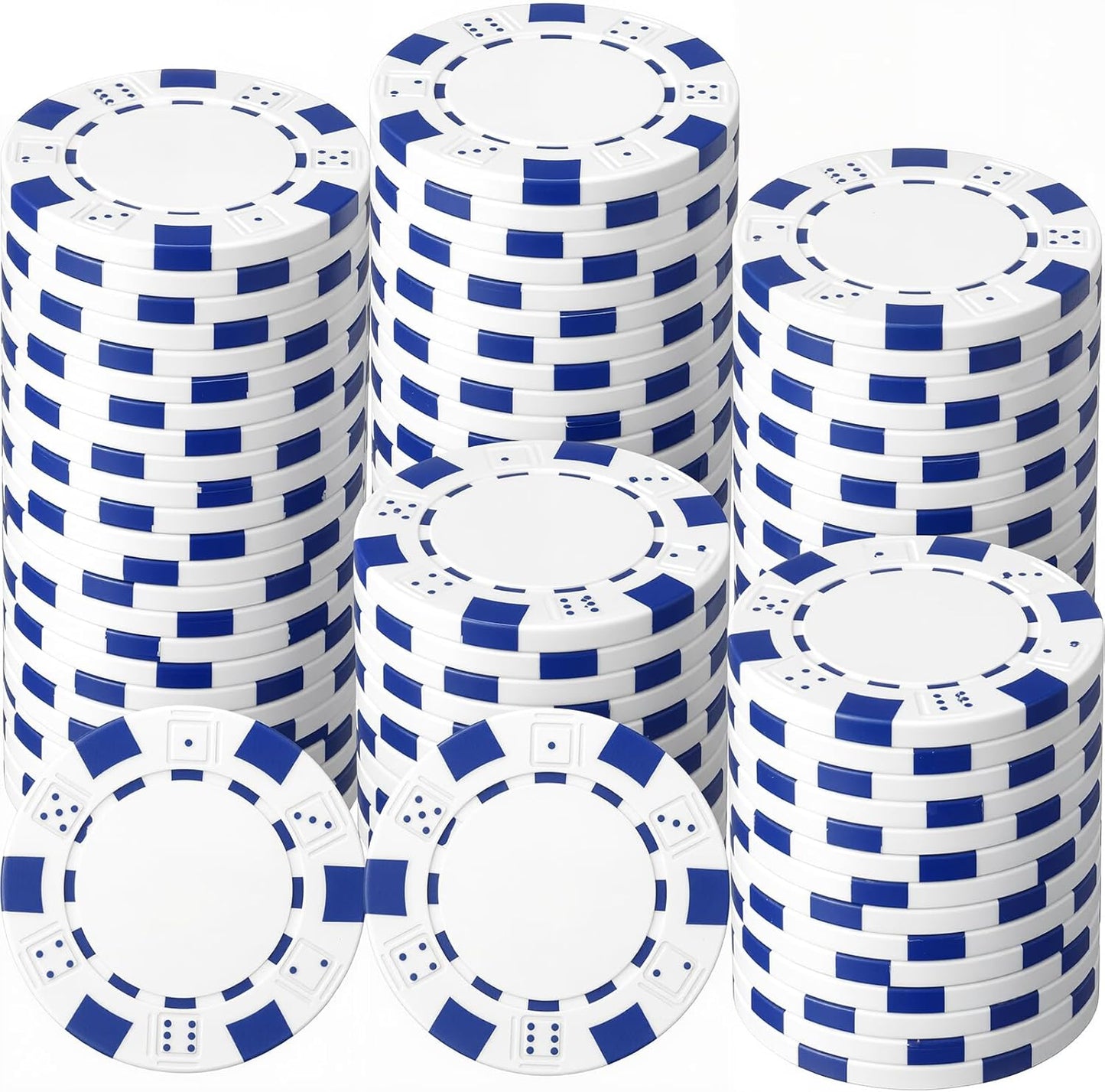 100 Pcs 11.5 Gram Poker Chips ABS Monte Carlo, 40 mm Bingo Chips Tokens Markers Blank Counting Bulk for Blackjack, and Card Night Poker Games