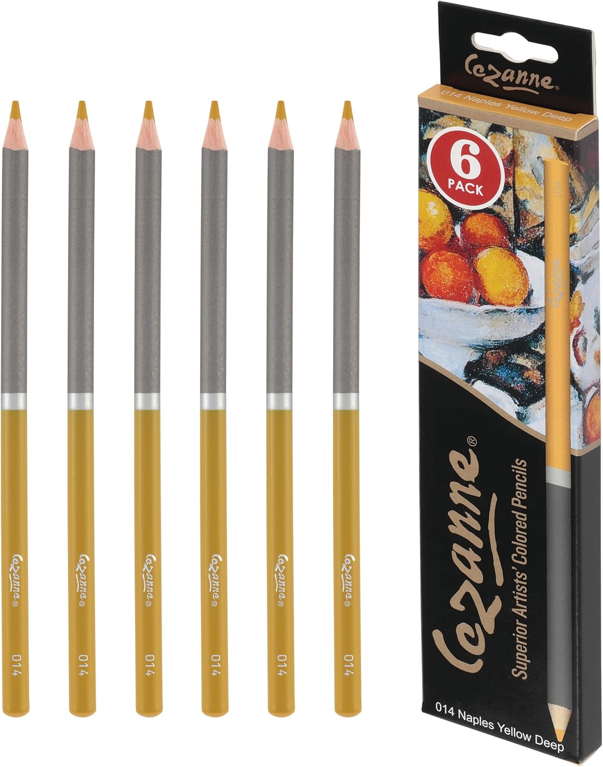 Cezanne Creative Mark Premium Colored Pencils Naples Yellow 6 Pack - Highly-Pigmented Drawing Pencils - Coloring Pencils for Drawing, Blending, Coloring, and More