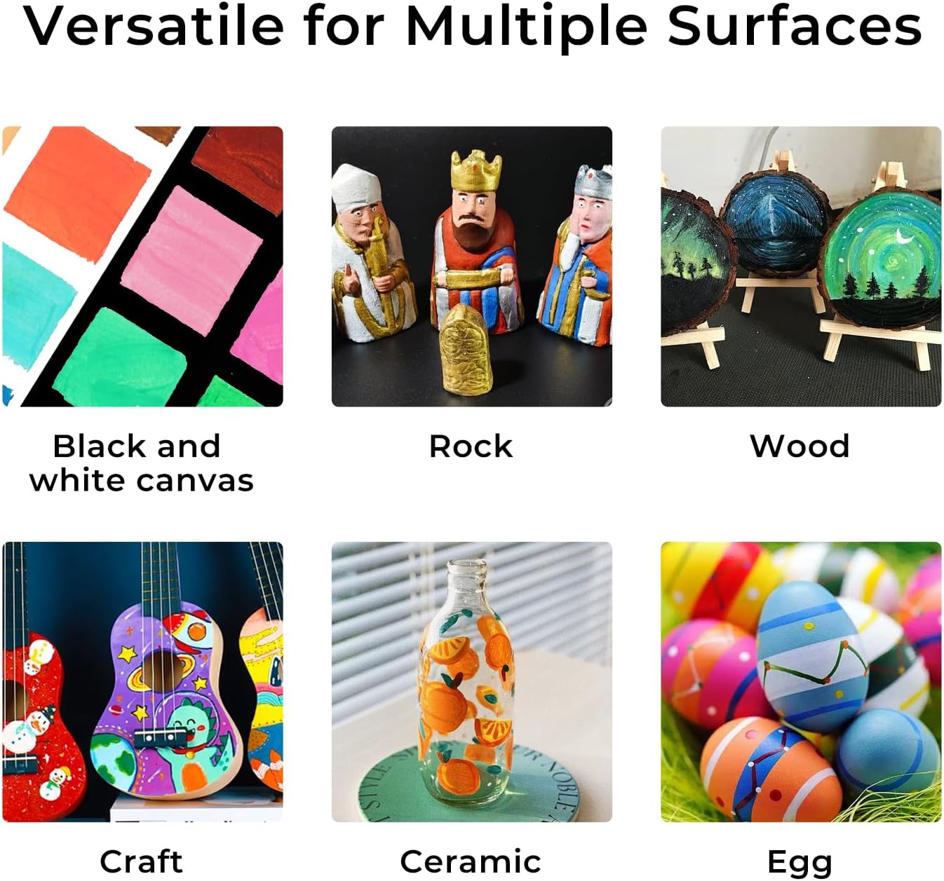 ARTME Acrylic Paint Set, 15 Unique Colors (16oz/473ml) Large Bulk Acrylic Paint Non Toxic, Waterproof, Rich Pigments Perfect for Artists, Students Painting on Canvas Stone Wood Fabric Ceramic Crafts