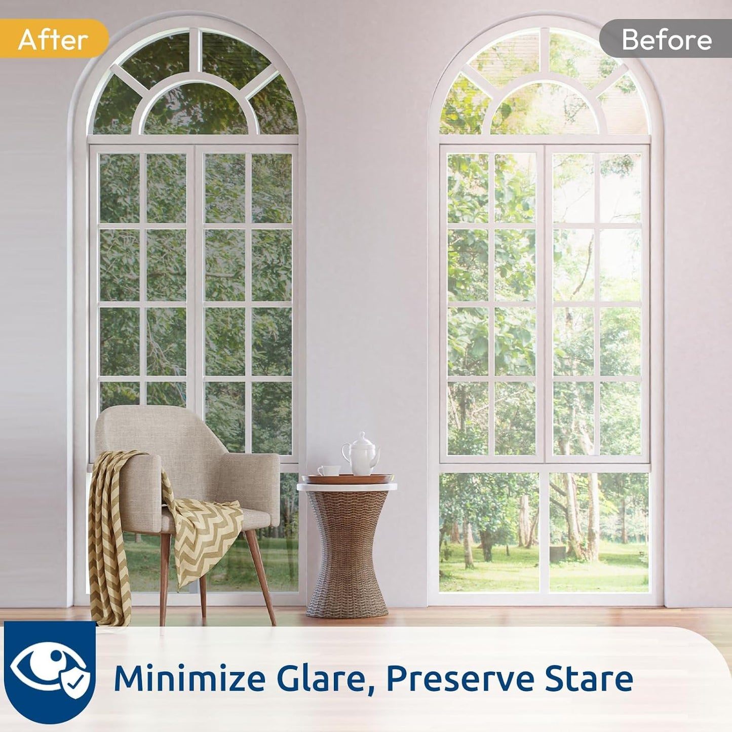 rabbitgoo Window Privacy Film One Way Window Tint for Home, Removable Reflective Heat Sun Blocking Anti UV Glass Door Covering, Mirror Tinting Film House Office, 23.6 in X 9.8 Feet, Silver