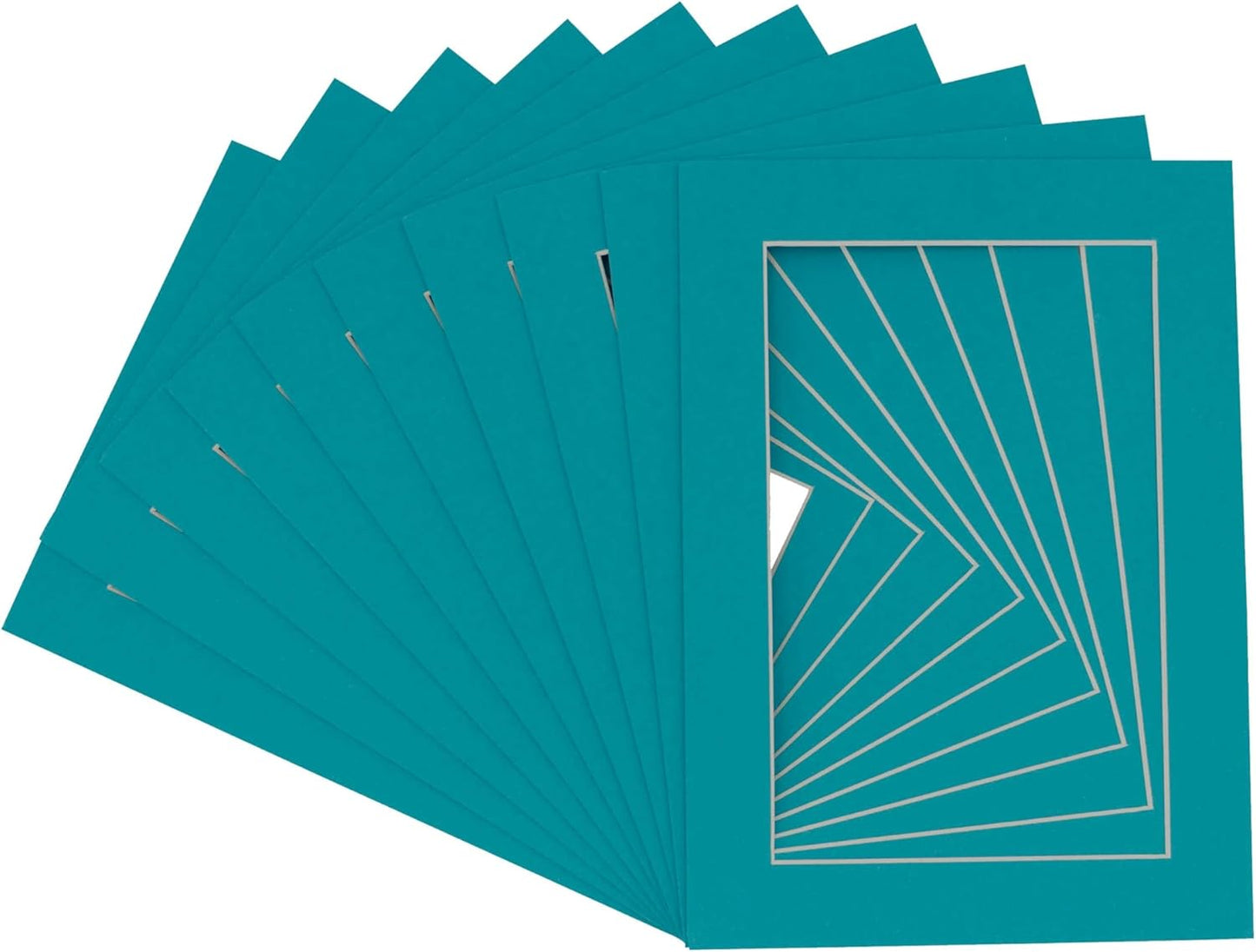 11x14 Mat for 8.5x11 Photo - Precut Teal Blue Picture Matboard for Frames 11 x 14 Inches - Bevel Cut to Display Art 8.5 x 11 Inches - Acid Free Pack of 100 MATS with Backing Boards & Clear Bags