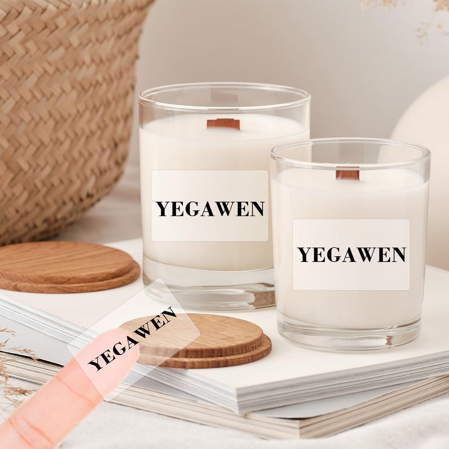 Transparent Thermal Labels Stickers, 2.25 x 1.25 Inch Clear Labels, Self-Adhesive Direct Thermal Stickers for Logo Design- Waterproof/ 200 Sheets