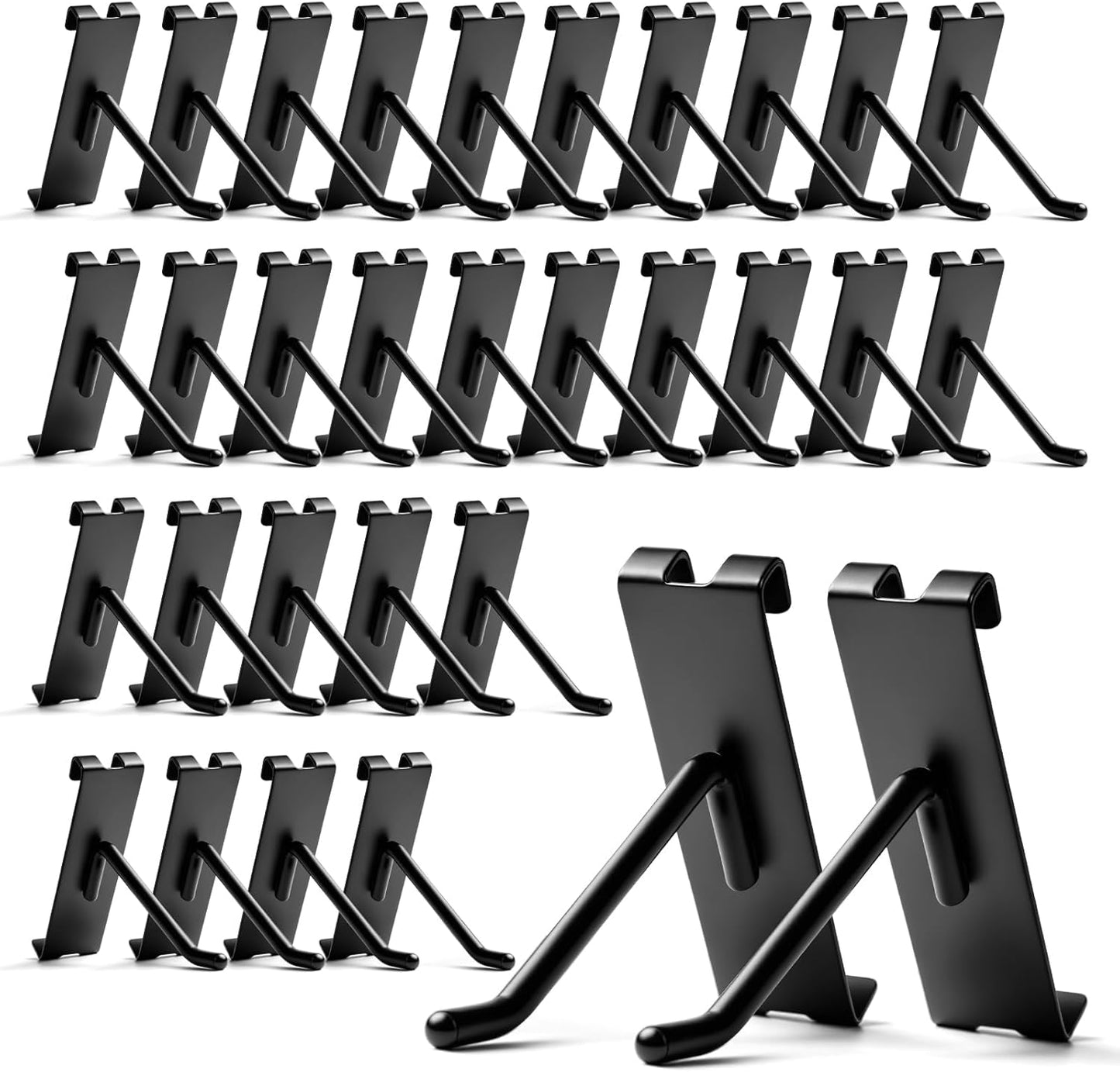 Gridwall Hooks 4 Inch, 60 Pack Metal Display Hooks for Grid Wall, Hanging Hooks for Grid Wall Panels, Black Grid Wall Accessory for Clothes, Home Setup, Retail Display- Gridwall Peg Hooks