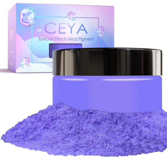 Ceya Highly Interference Mica Powder, 1.8oz/ 50g Stone Blue Chrome Nail Powder, Cosmetic Grade Pearlescent Effect Color Shift Pigment for Epoxy Resin, Makeup, Nail Art, Soap Dye, Candle, Slime, Paint