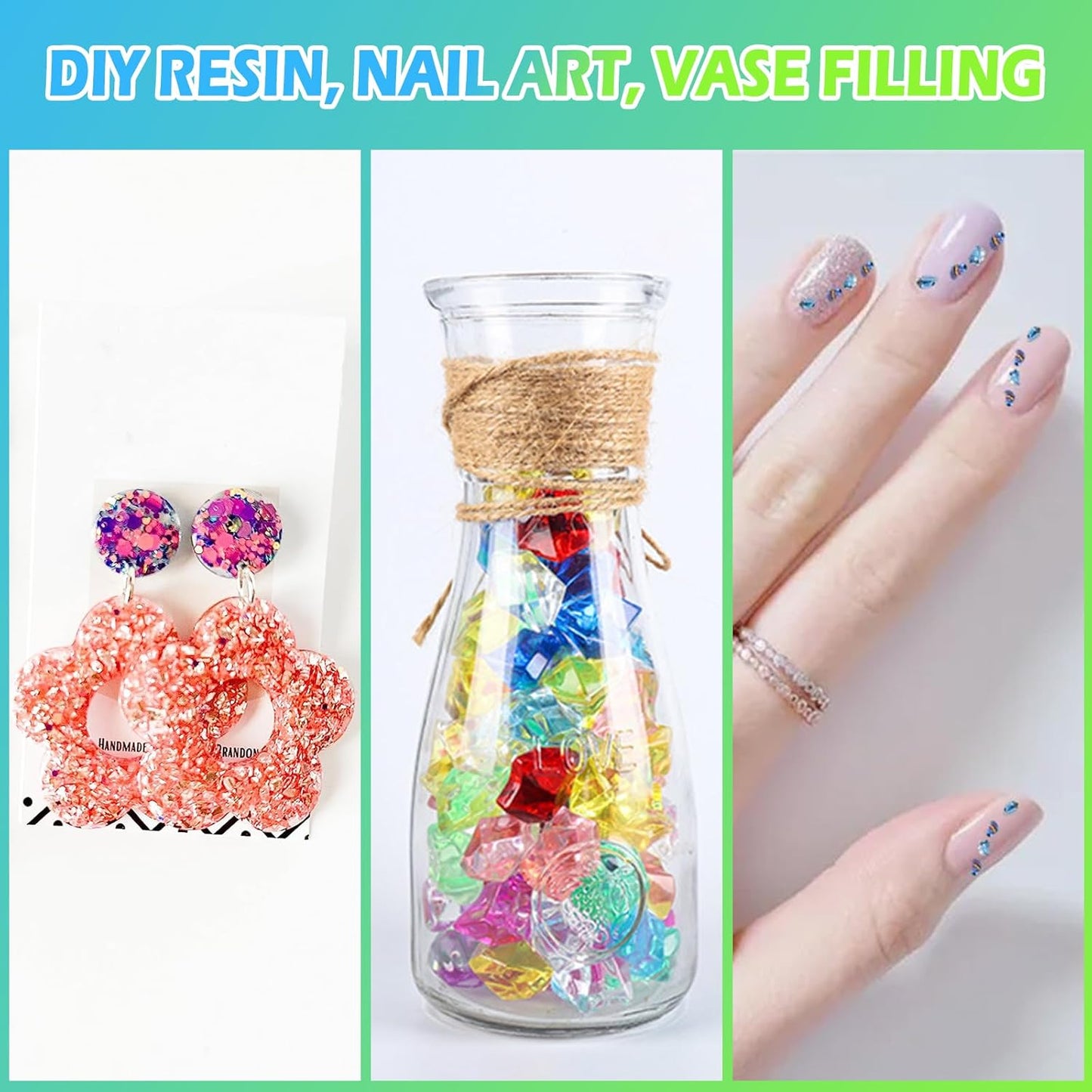 Matio 12 Colors Crushed Glass Irregular Glitter, 4.23oz/ 120g Crushed Broken Glass Sprinkle Chips for Resin Epoxy Jewelry DIY,Shattered Crystal Flakes Sequins for Nail Art Decor Phone Case Vase Filler