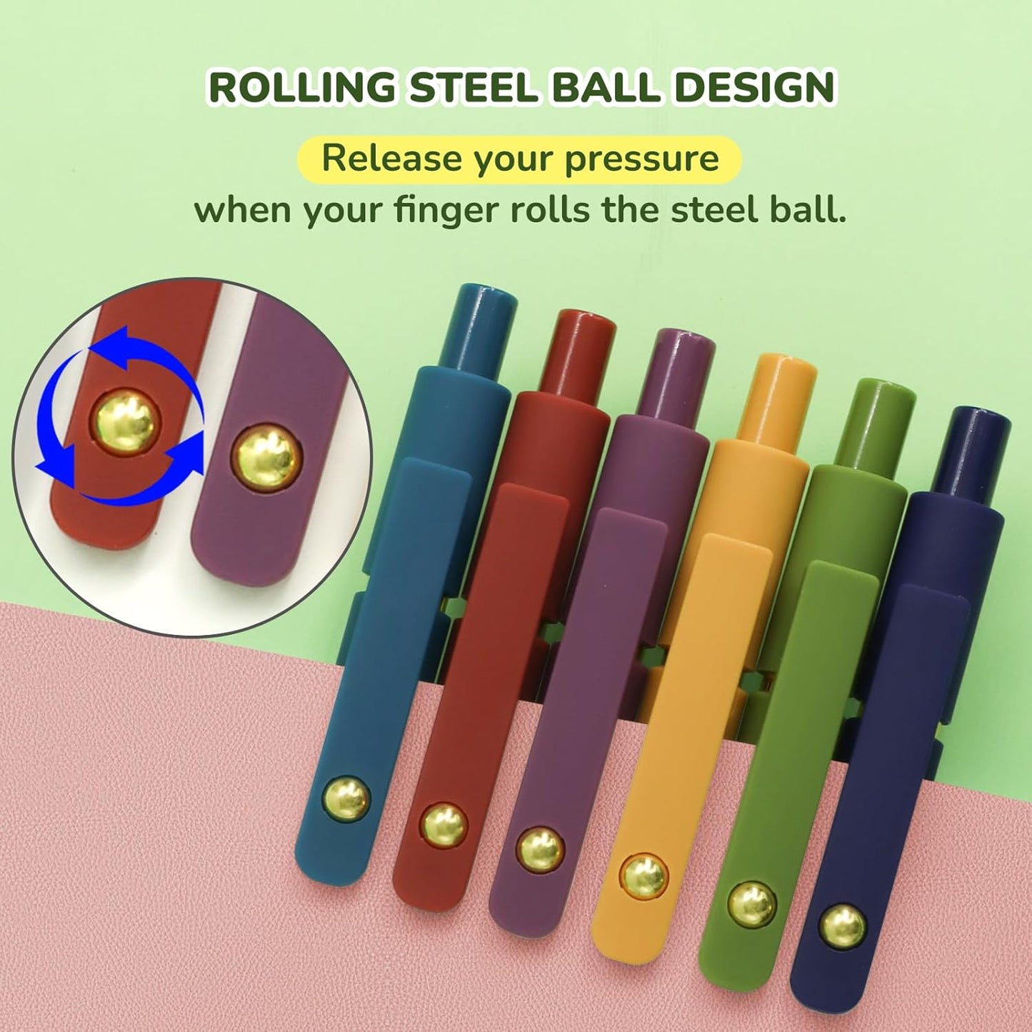 Gel Pens, 6 Pcs Black Ink Pens for Women, 0.5mm Fine Point Smooth Writing Pens, High-End Series Retractable Pens for Journaling Note Taking (6 Pcs Gold Vintage)