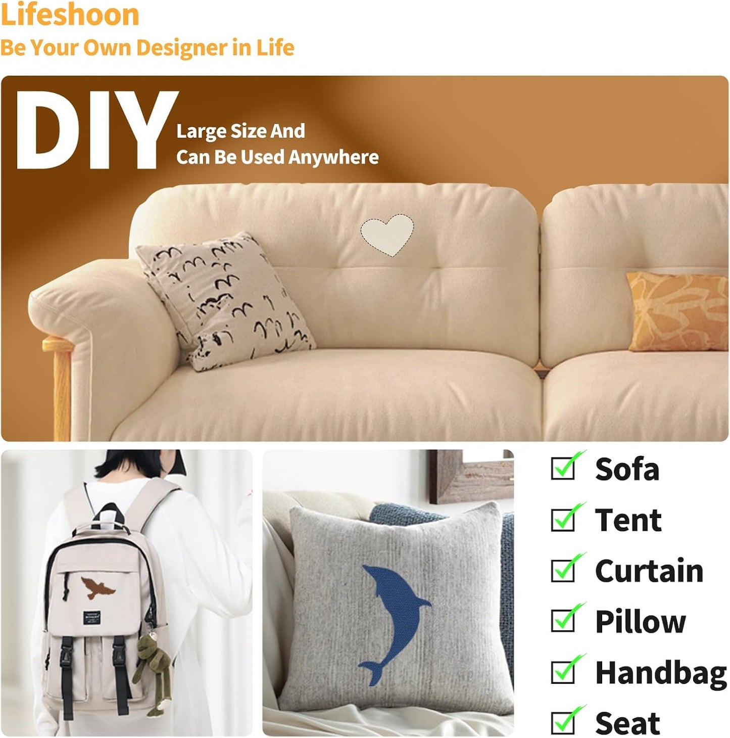 Fabric Repair Patches, Canvas Self-Adhesive Fabric Patches Tape Durable, DIY Large Canvas Repair for Sofa, Couches, Furniture, Chair, Clothing （3.5X79 Inch, Dark Blue）