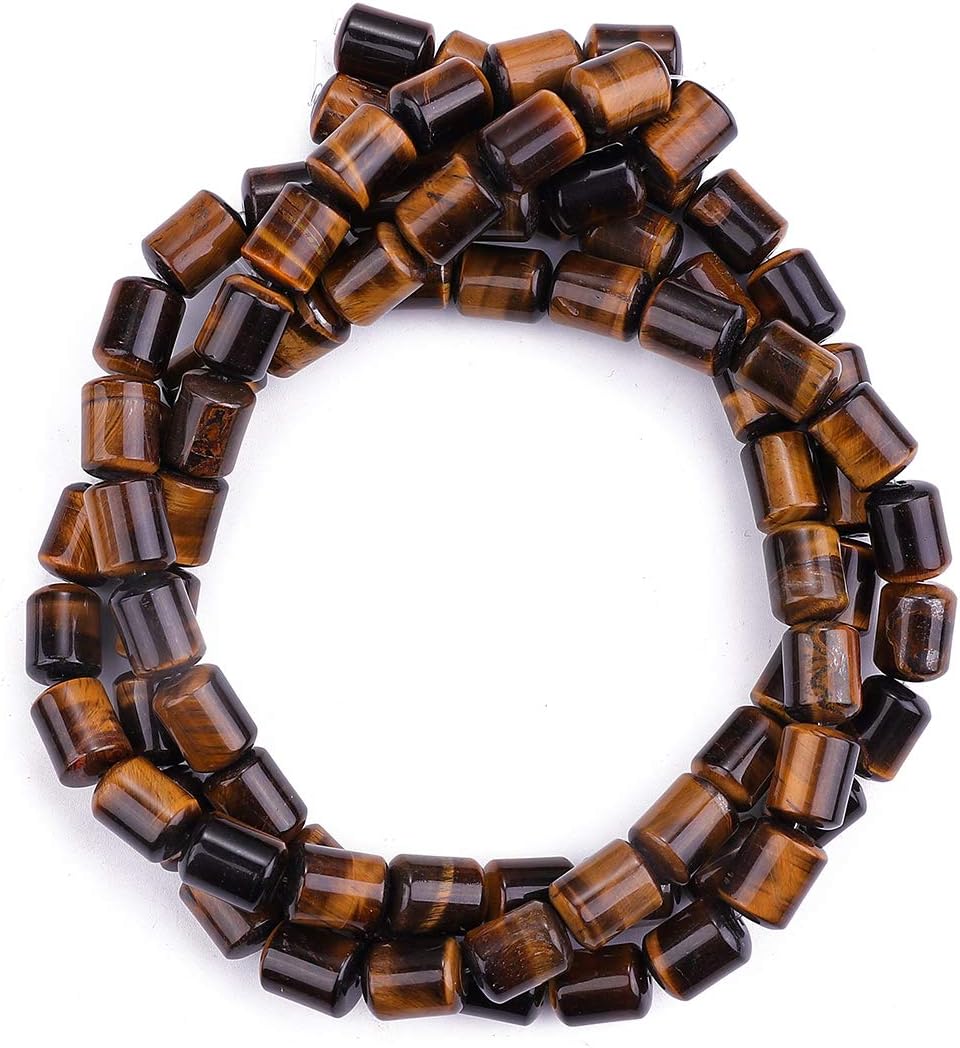 Natural Yellow Tiger Eye Cylinder Stone Loose Semi Gemstone Beads for Jewelry Making 10mmx14mm 38cm