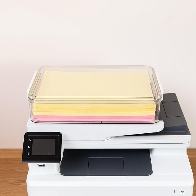 Citylife 3 PCS 9 x 13 Plastic Storage Bins with Lids and Latches, Portable Art Supply Storage Organizer, Paper Storage Box for Organizing A4 Paper, Letters, Documents, Art Supplies, and Crafts