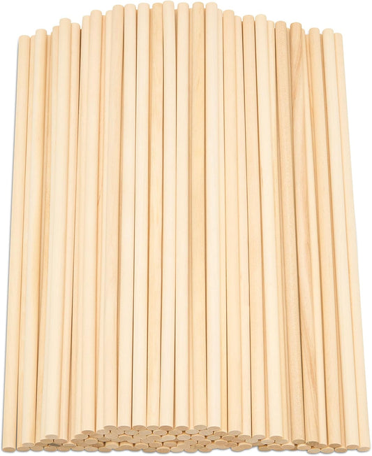 Dowel Rods Wood Sticks Wooden Dowel Rods 5/16 x 12 Inch Unfinished Hardwood Sticks for Crafts and DIYers 100 Pieces by Woodpeckers