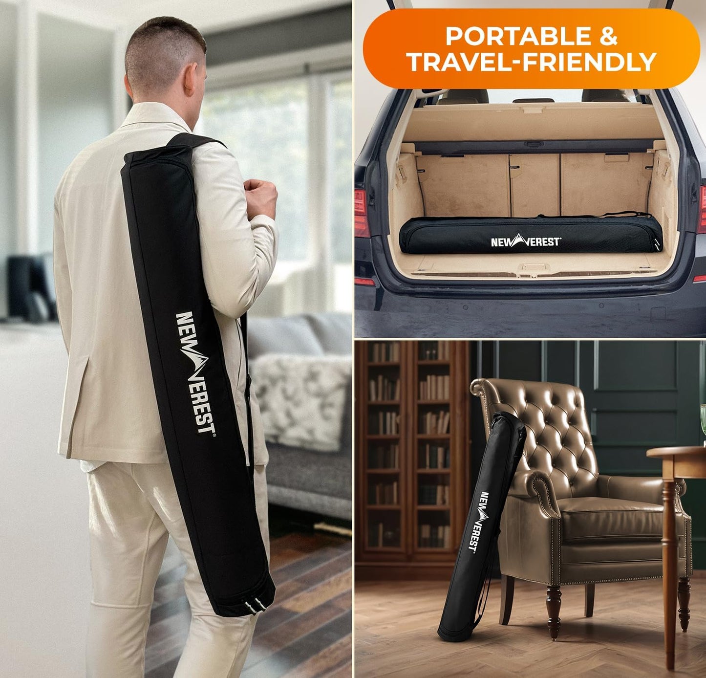 Newverest Poker Table Top 70" x 35", Texas Hold'em Poker Mat for Home Game Nights Up to 10 Players, Casino| Poker Topper Cloth for Tables in Zipper Storage Bag with 8 Coasters in Poker Gift-Ready Box