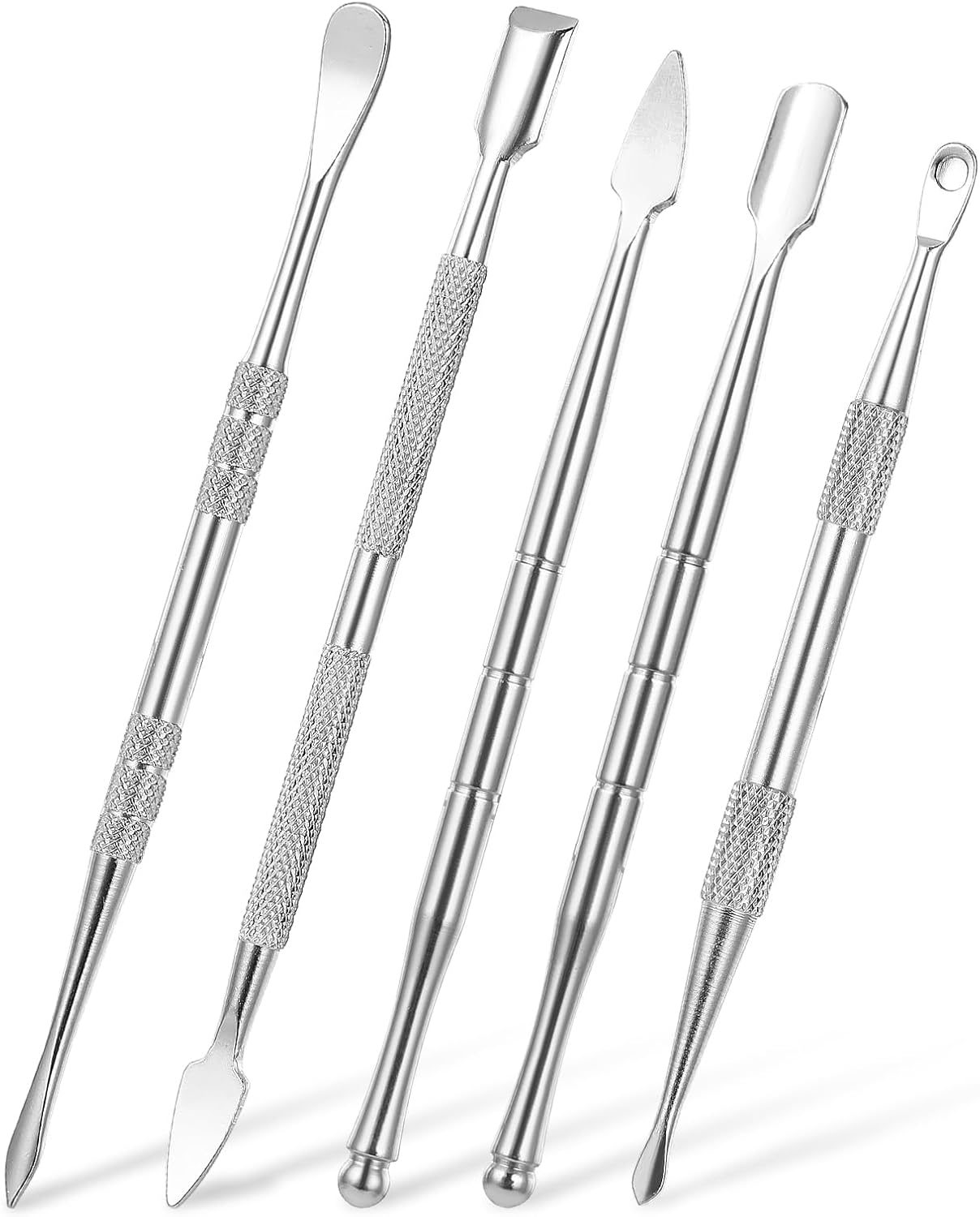 Piriuuo Wax Carving Tools Set, Stainless Steel Clay Sculpting Tools Double-Ended Pottery Carving Tools Wax Modeling Tools Dental Carvers Tools Wax Accessories Modeling Sculpting and Shaping(5 Style)