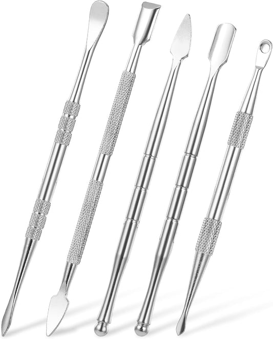 Piriuuo Wax Carving Tools Set, Stainless Steel Clay Sculpting Tools Double-Ended Pottery Carving Tools Wax Modeling Tools Dental Carvers Tools Wax Accessories Modeling Sculpting and Shaping(5 Style)