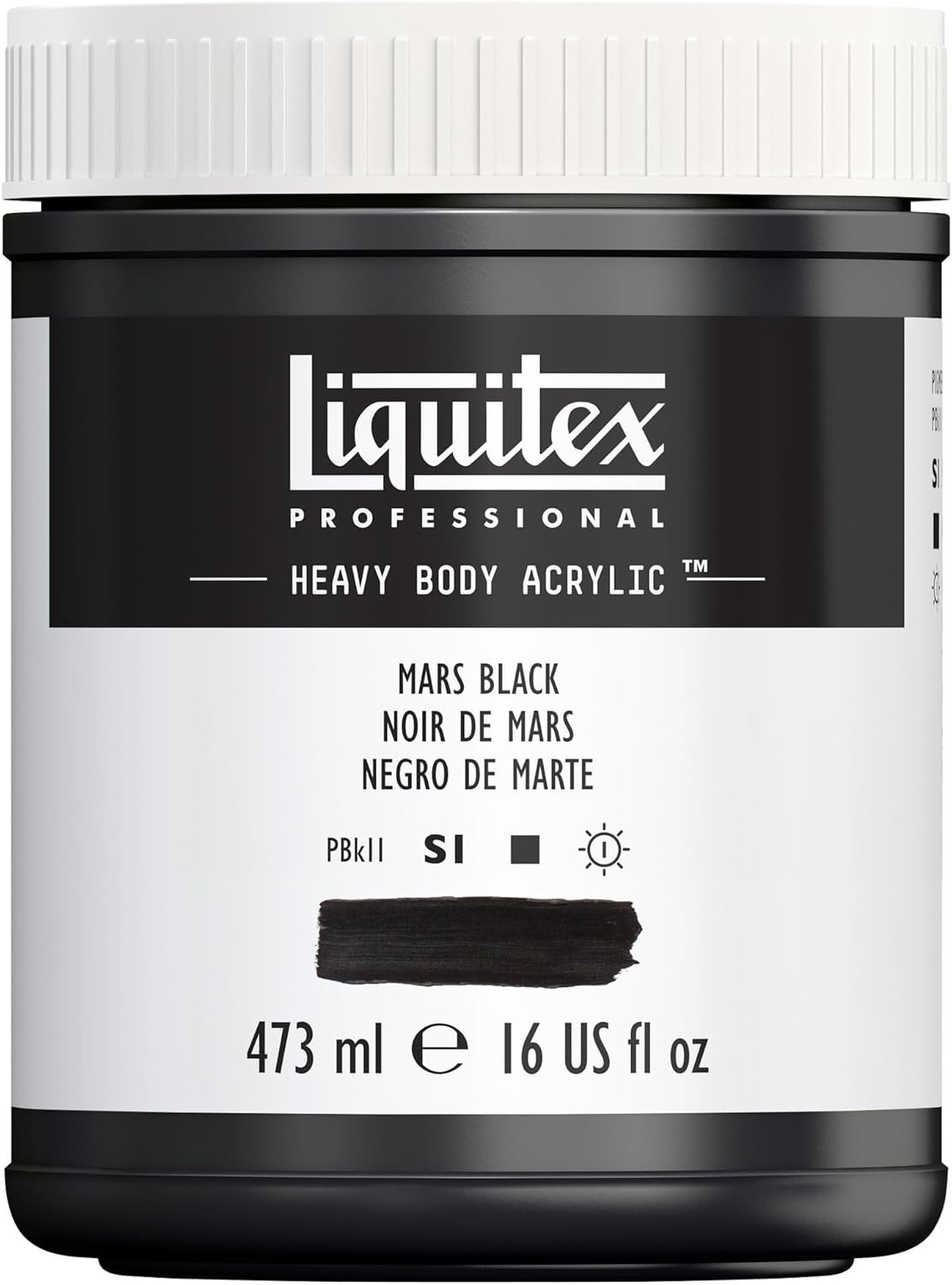 Liquitex Professional Heavy Body Acrylic Paint, 16-oz (473ml) Pot, Mars Black