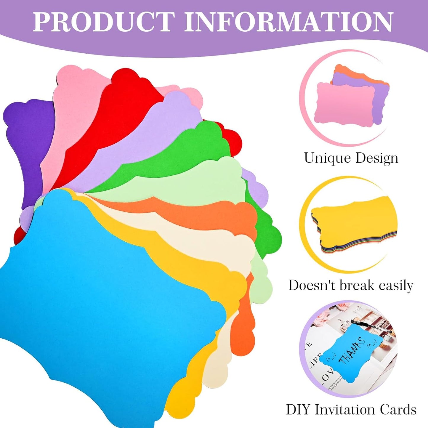 50-Pack 5x7 Inch Premium Blank Cardstock - 250GSM Heavyweight Printable Paper for Invitations, Greeting Cards and Craft Projects