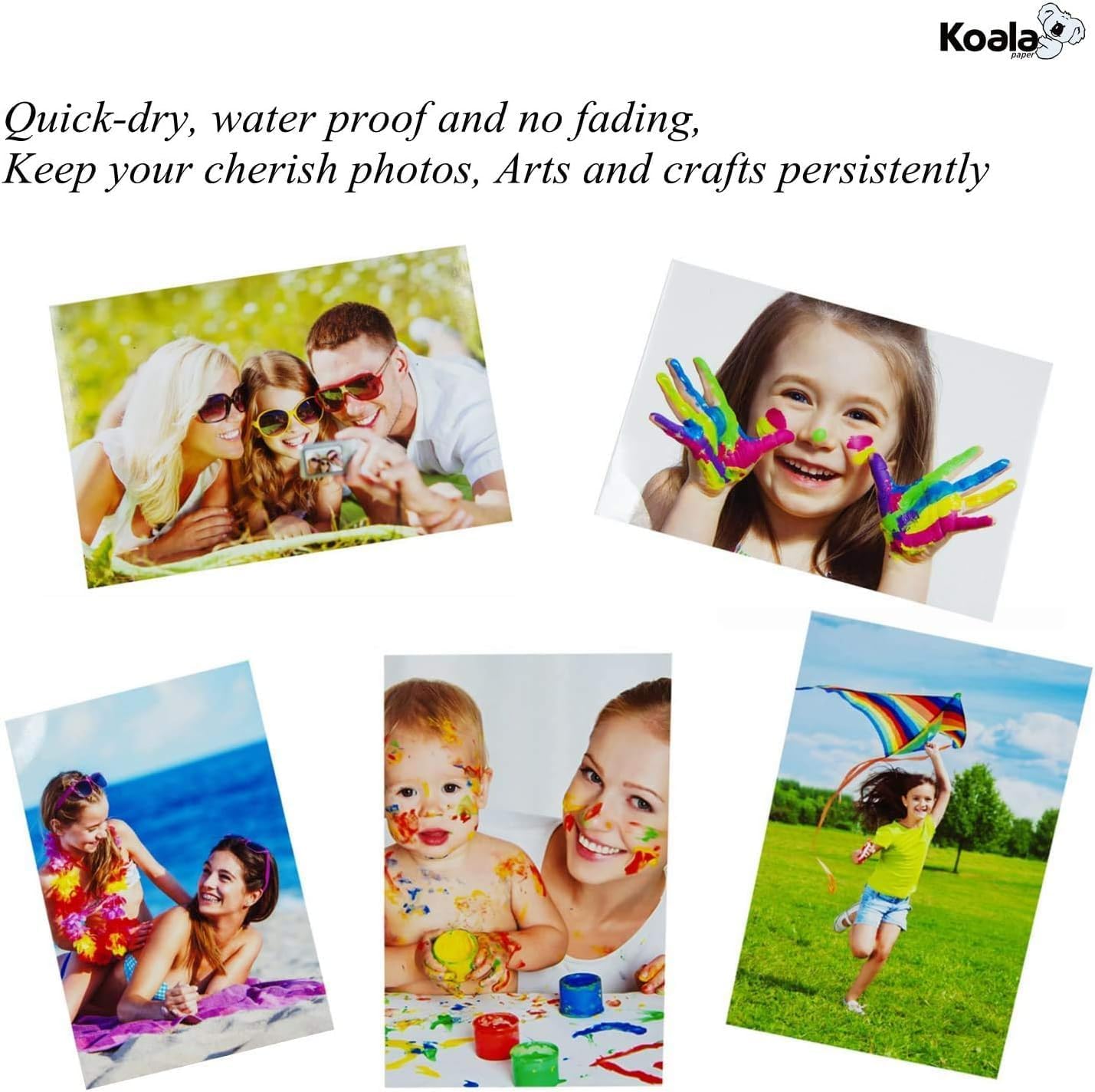 Koala Ultra Premium Photo Paper 4x6 In Glossy Photo Printer Paper for Inkjet Printer Water Resistant 50 Sheets 72lb