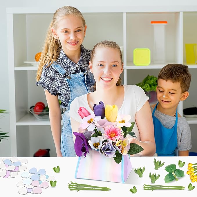 Fostro DIY Magic Floral & Flower Basket Bouquet Kit - Spray Color Changing Craft Toy for Kids Ages 6+, Creative STEM Gift for Girls & Boys to Create Their Own Magical Garden