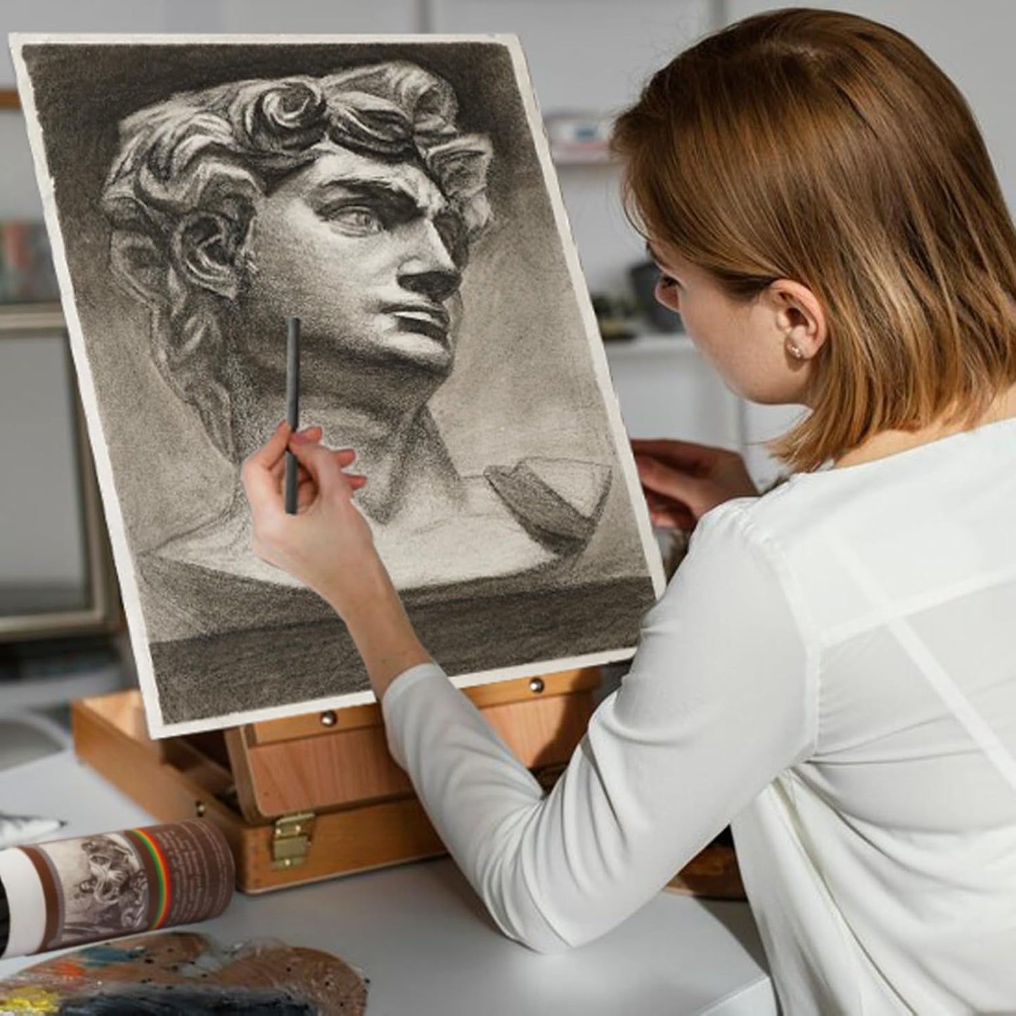 25 PCS Willow Charcoal Sticks, Ideal for Artists, Beginners, Students, Perfect for Sketching, Drawing, Shading, and Fine Art, 5.7 Inches Long, 2-4,4-5,5-7,7-9 (7-9)