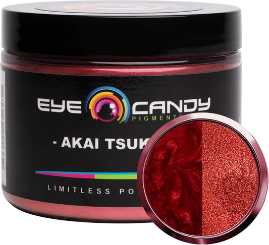Eye Candy Pigments Premium True Red Mica Powder - Akai Tsuki Red (50gr) - for Epoxy, Resin, Soap, Paint, Woodworking, Acrylic Pouring, Bath Bombs, Fishing Lures - DIY Arts and Crafts Additive