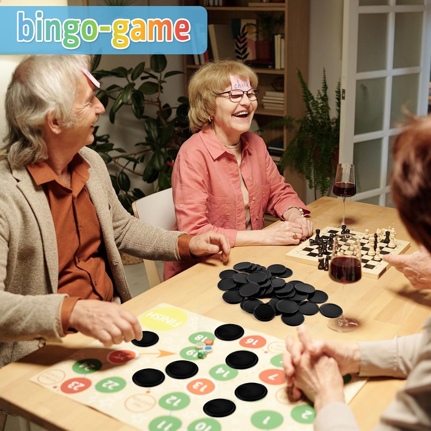 Coopay 1 1/2 Inches Plastic Poker Chips Learning Counters Disks Bingo Chip Counting Discs Markers for Math Practice and Poker Card Game Tokens, Teaching Rewards, 200 Pieces (Black)