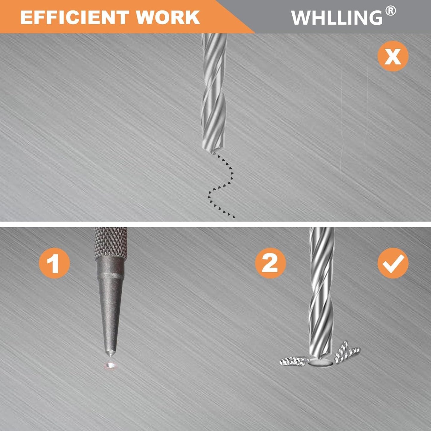 4-Piece Nail Setter Punch and Center Punch Set, Heat Treated Alloy Steel with Knurled Grip Most Commonly Used Sizes for Carpenters Woodworkers