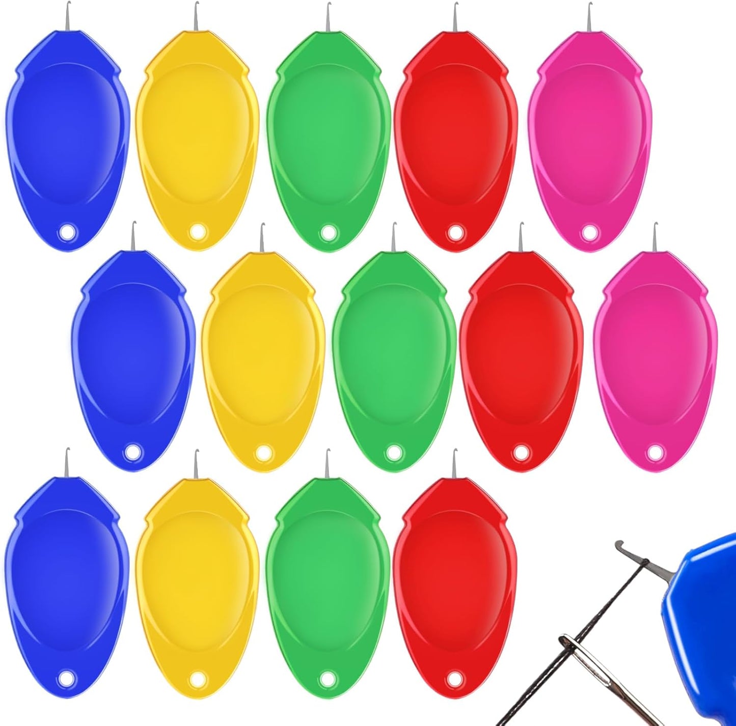 Fedmut 35PCS Needle Threaders for Hand Sewing, Sewing Machine Needle Threader Simple Thumb Shape with Clear Box for Craft Work, Sewing Machine, Embroidery Floss and Cross-Stitch - 5 Colors