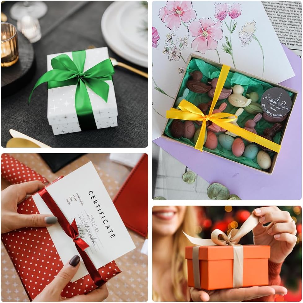 KMER LIFE 3/8" Wide x 50 Yards Wine Red Single Faced Polyester Satin Ribbon, Wine Red Satin Ribbon Perfect for Wedding Decor, Wreath, Crafts, Gift Wrapping & Other Projects (Wine Red)