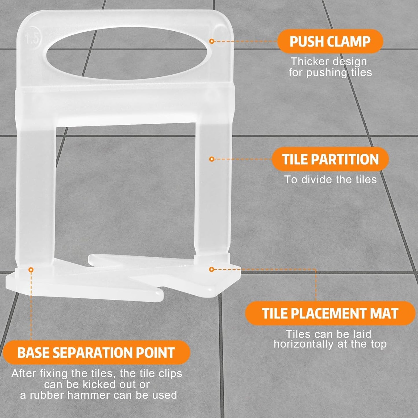 DGSL Tile Leveling System, 4500 Tile Spacers Clips 1/16 Inch Tile Tools, Tile Installation Tools for Professional Ceramic Tile and Stone Installation