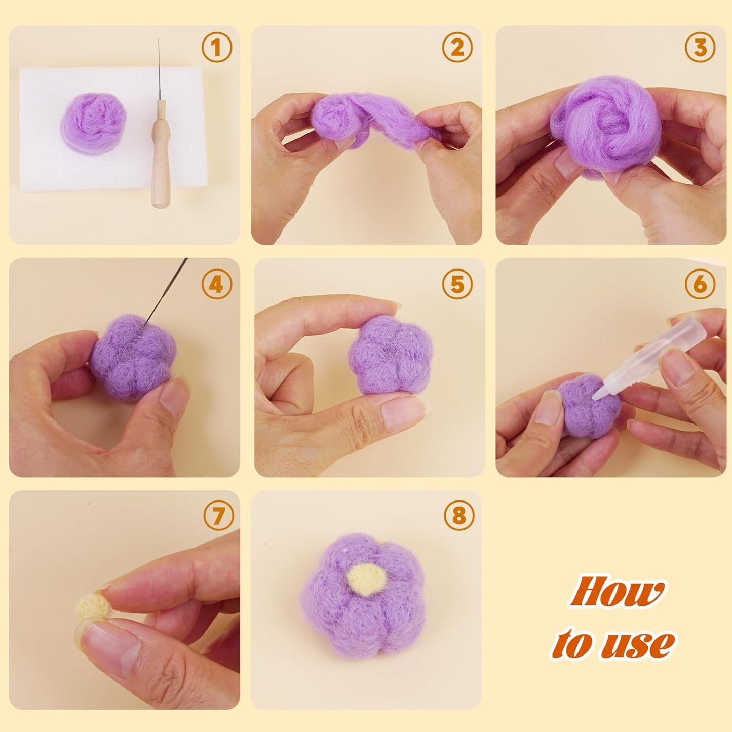 Catopia Needle Felting Kit,Needle Felting Starter Kit,Wool Roving 40Colors Set,Wool Felt Tools for Felted Animal Needle Felting Supplies,Needle Felting Tools Kit,Children’s Day (40c fleting kit)