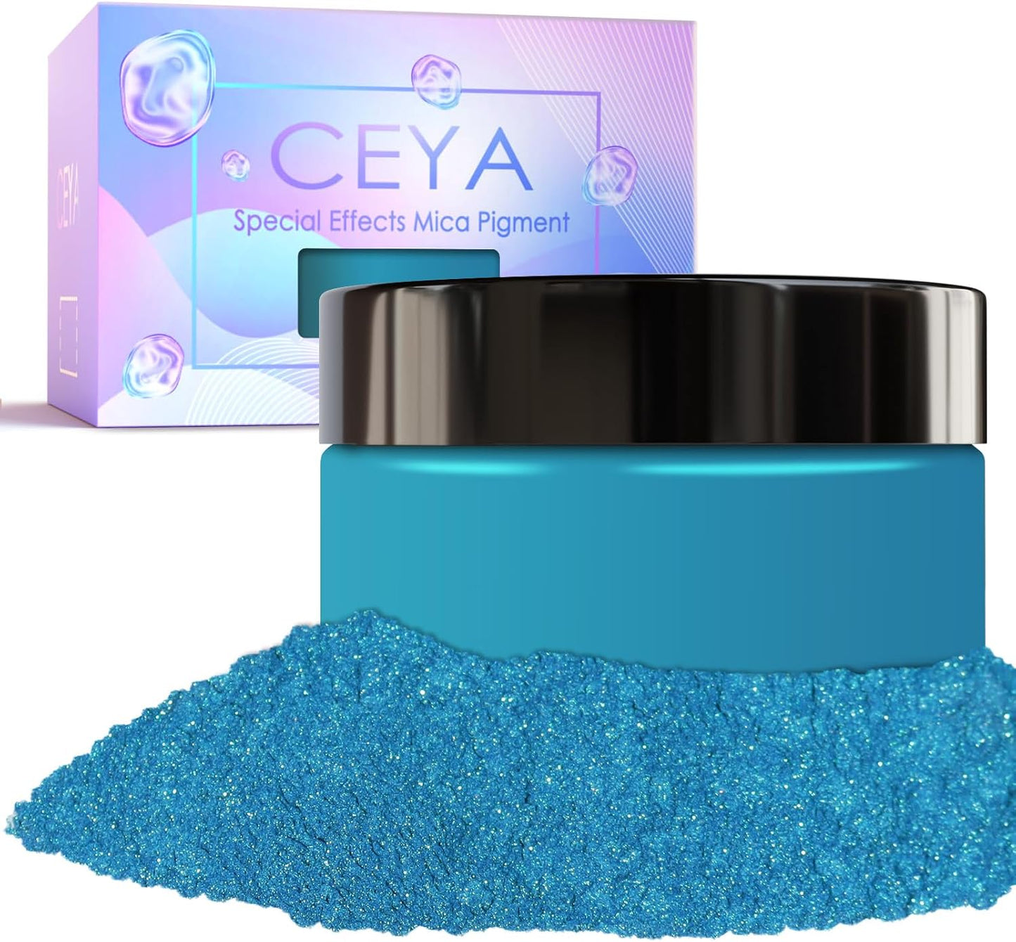 Ceya Highly Chameleon Mica Powder, 1.8oz/ 50g Abysmal Sea Chrome Powder, Cosmetic Grade Pearlescent Effect Color Shift Pigment for Epoxy Resin, Makeup, Nail Polish, Soap Dye, Candle Making, Slime