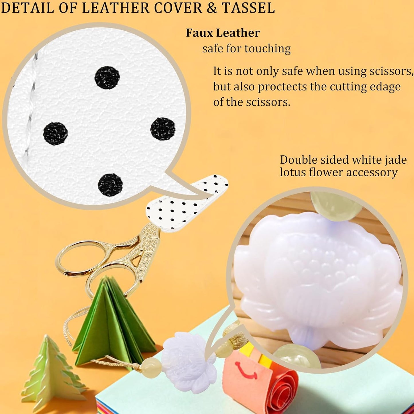 BIHRTC 4.5Inch Bird Sewing Scissors Craft Threading Scissors with Leather Cover Tassel Stainless Steel Scissor for Embroidery Sewing Crafting Needlework DIY Artwork Housework