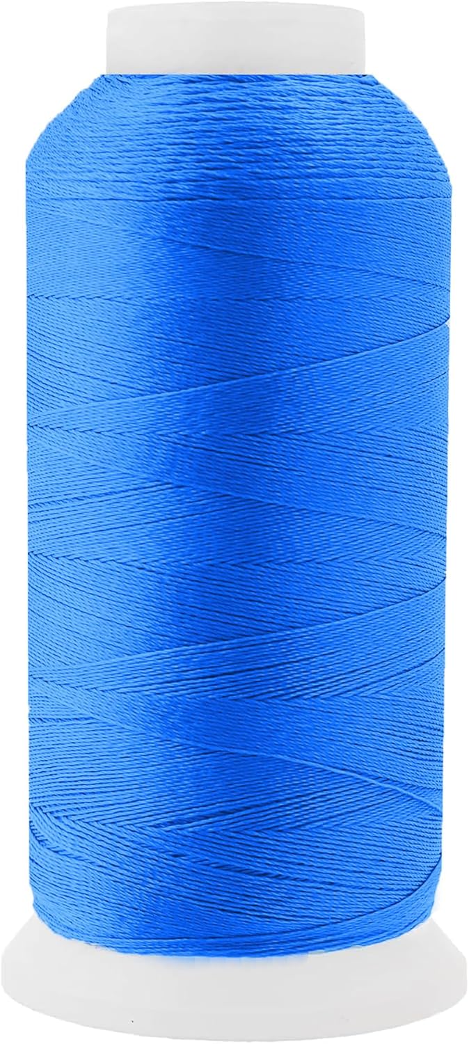 Mandala Crafts Sky Blue Heavy Duty Thread - 1500 Yds Tex 70 Thread for Sewing Drapery Jeans Leather Hair Outdoor Marine Upholstery