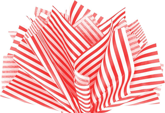 Flexicore Packaging Red Pin Stripe Print Gift Wrap Tissue Paper Size: 15 Inch X 20 Inch | Count: 100 Sheets | Color: Red Pin Stripe