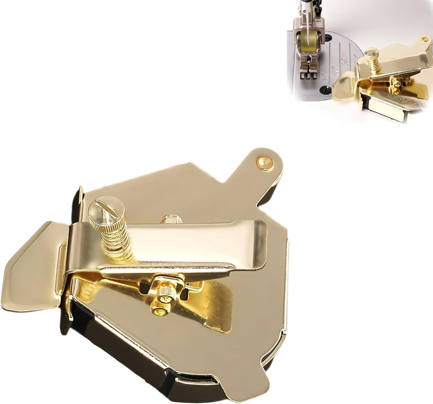 Magnetic Sewing Guide,Upgraded Multi-Purpose Magnetic Seam Guide for Sewing Machine,Quilting Accessory for Professionals&Beginner,Edge Retaining/Positioning/Anti-Curling/Pressing of Topstitching(Gold)