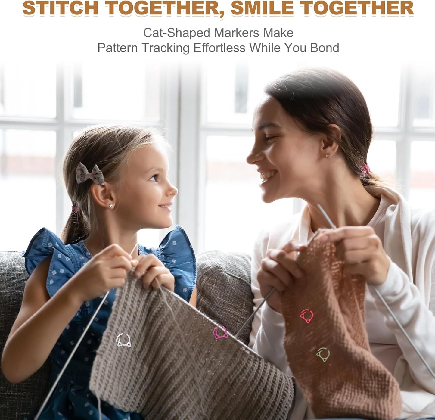 PATIKIL Cat Crochet Stitch Markers, 12 Pack Stitch Marker for Knitting Crocheting Supplies Cute Metal Spiral Knit Clip Ring Counters for Crochet Yarn DIY Crafts, Red