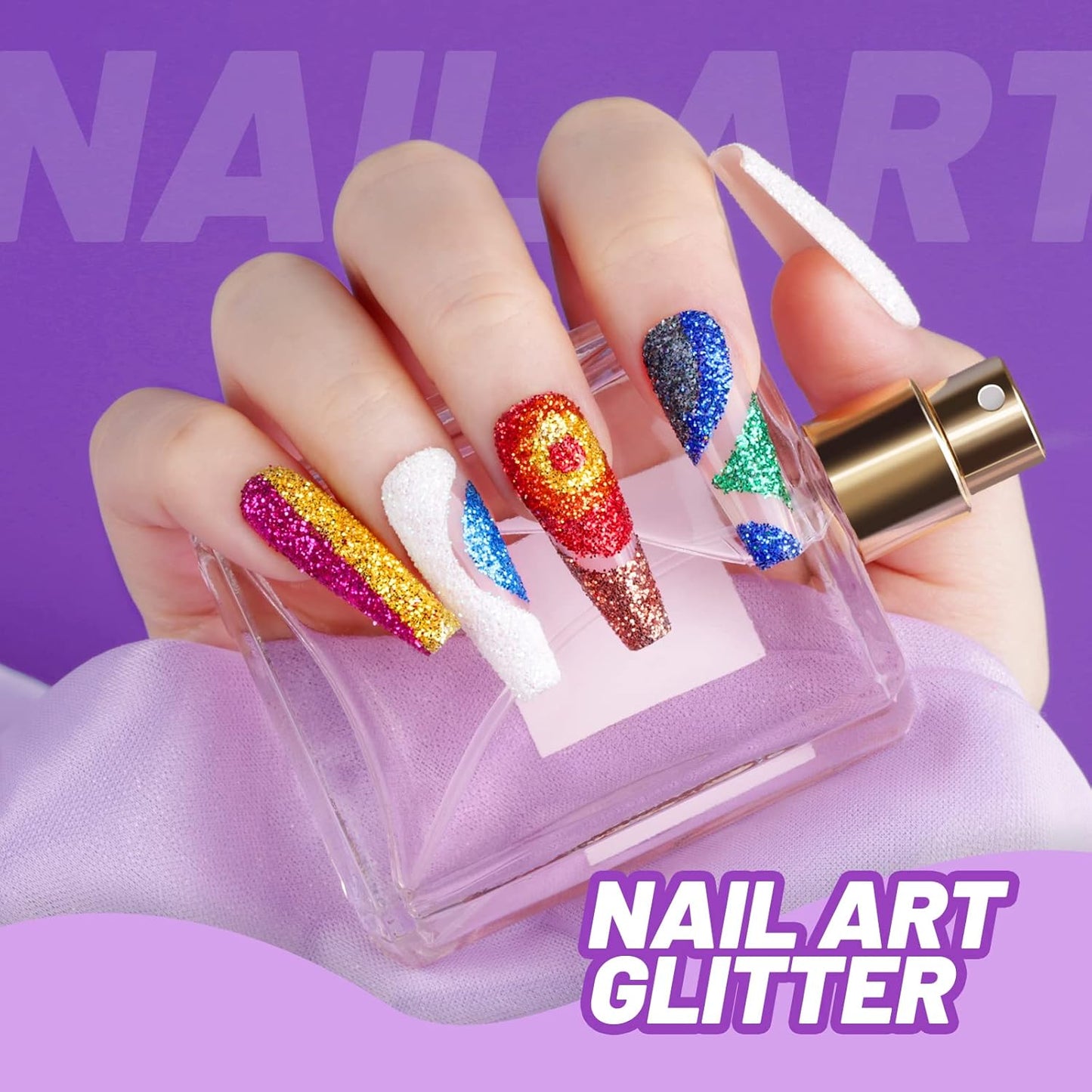 FANDAMEI 12 Pieces Fine Glitter, 12 Colors 10g Glitter Shake Jar Set, Extra Fine Glitter Powder for Arts, Crafts, Painting, Decoration, Body Face Makeup, Nail Art, Pigment