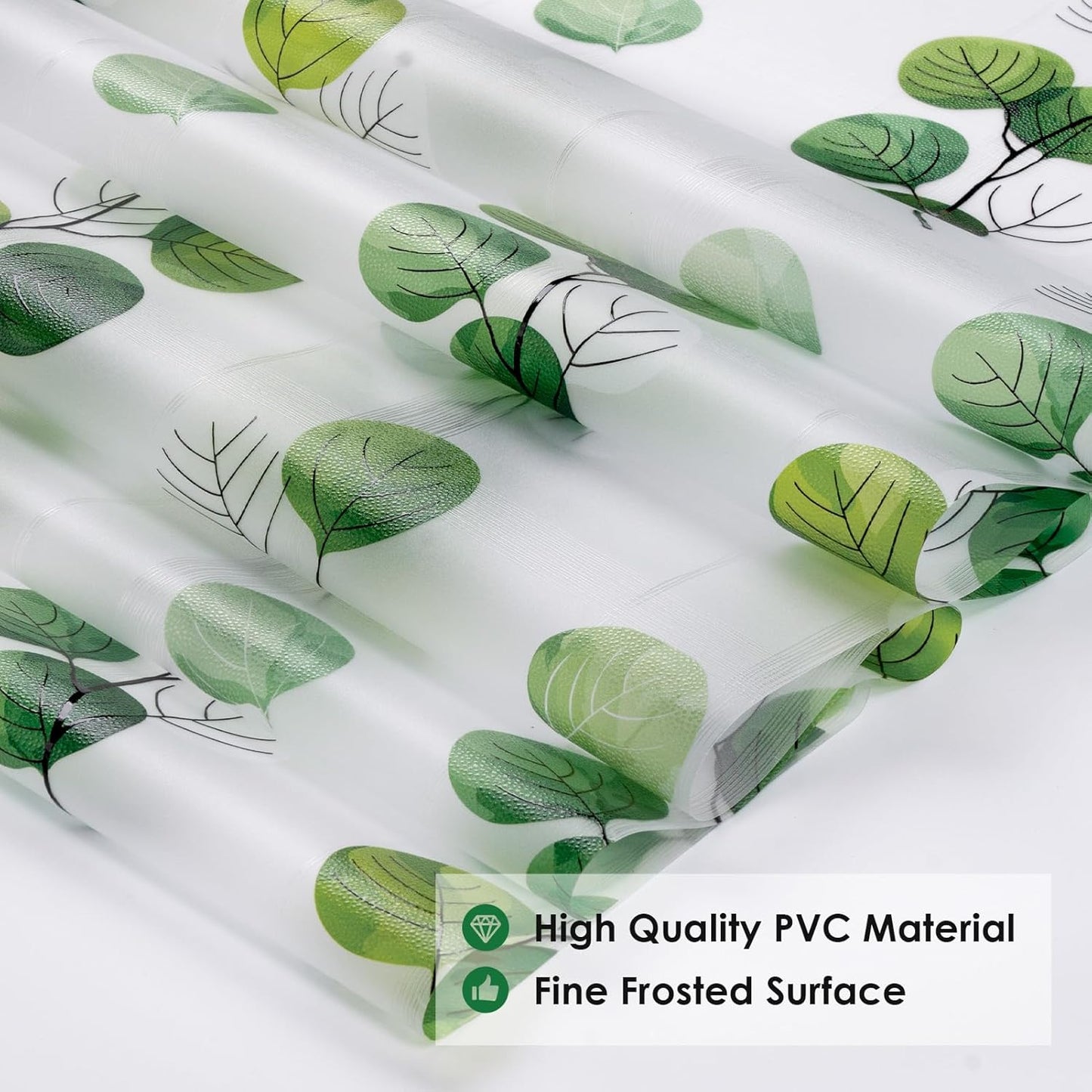 DKTIE Eucalyptus Leaves Stained Glass Window Film with Installation Tools, INS Style Window Privacy Film Decorative, Nordic Style for Home Decor (S541, 35.4'' x 78.7'')