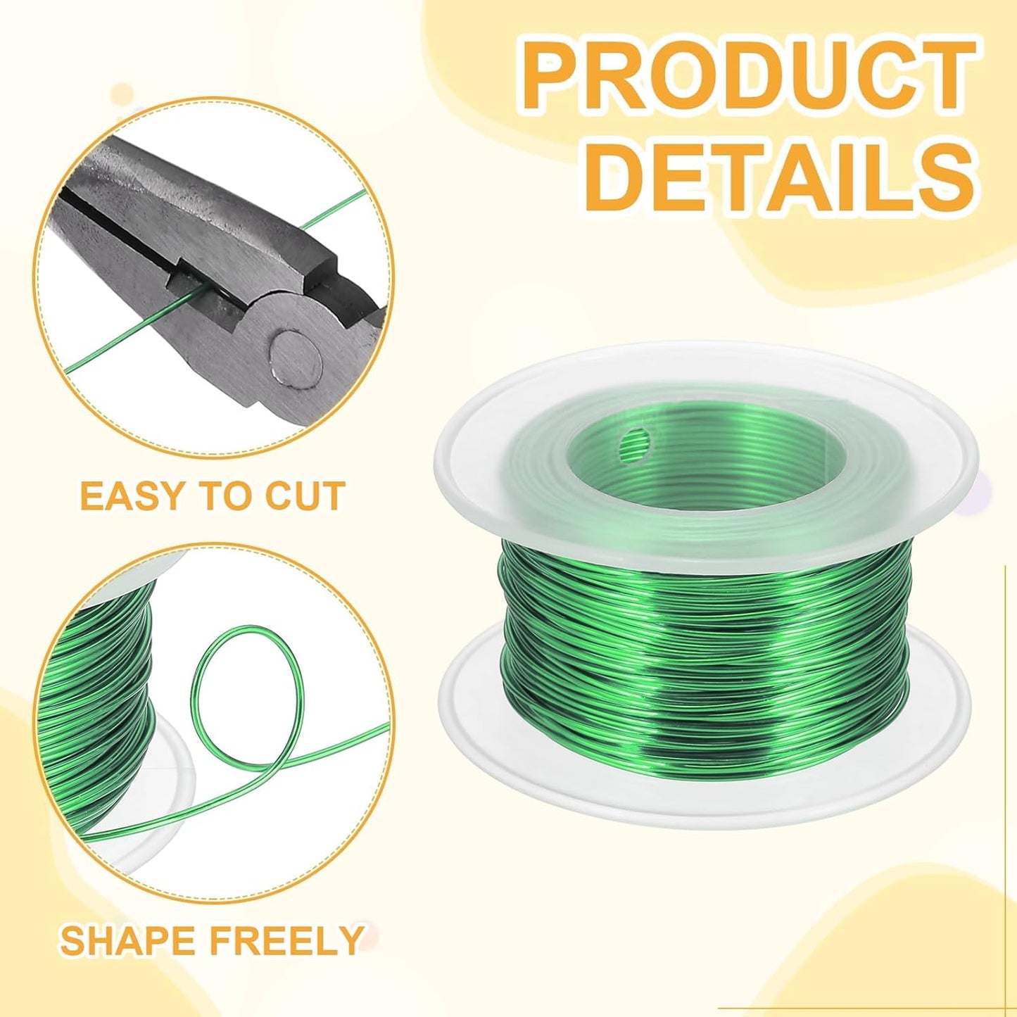 uxcell 18 Gauge / 1mm Anodized Aluminum Wire for Jewelry Craft Making, 102 Feet Bendable Flexible Wire for DIY Home Decor Gardening Sculpture, Green