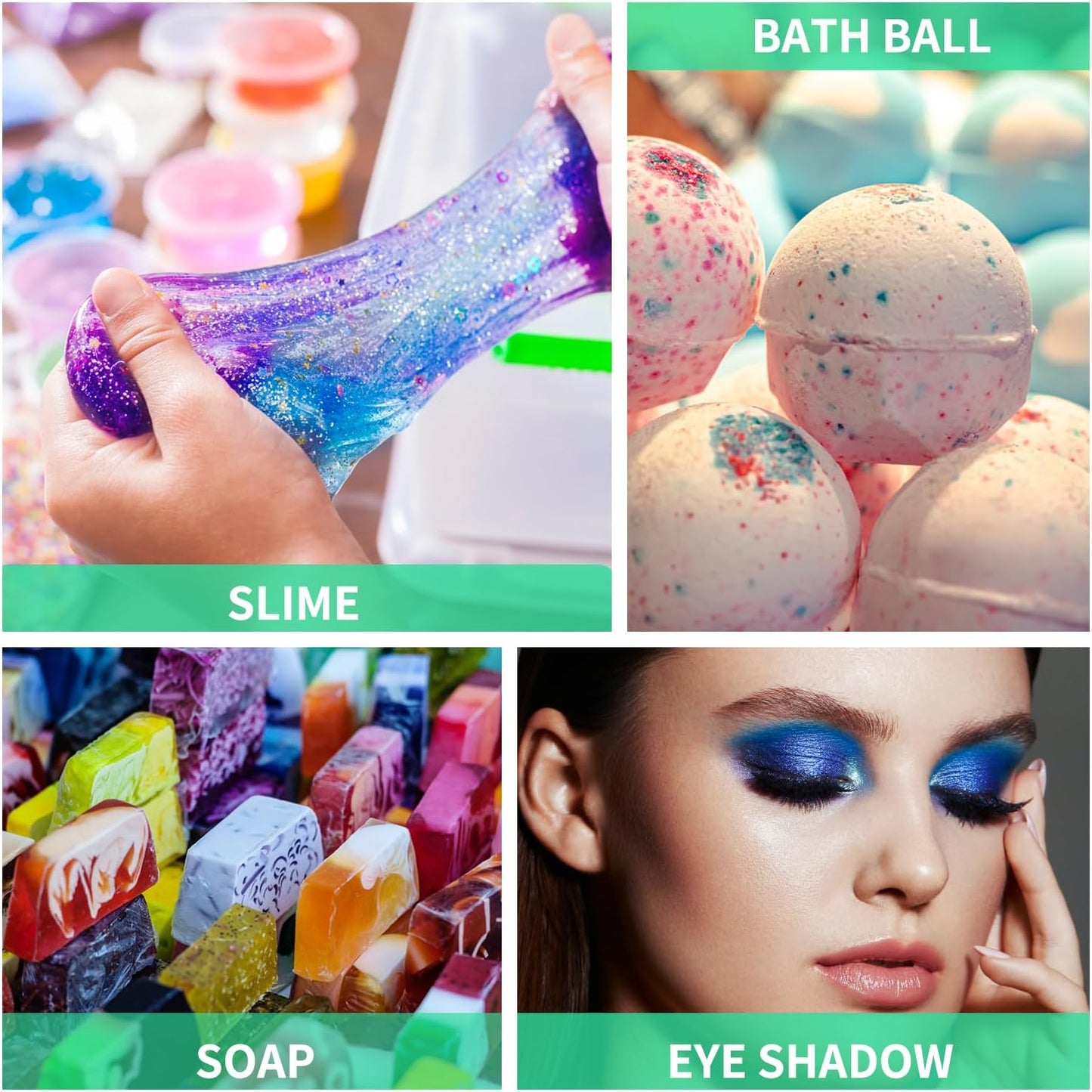 Mica Powder - 100g Mica Powder for Epoxy Resin - Metallic Color Pigment for Resin, Soap, Bath Bombs, Eye Shadow, Nails, DIY Crafting Projects etc. (Silk Blue)