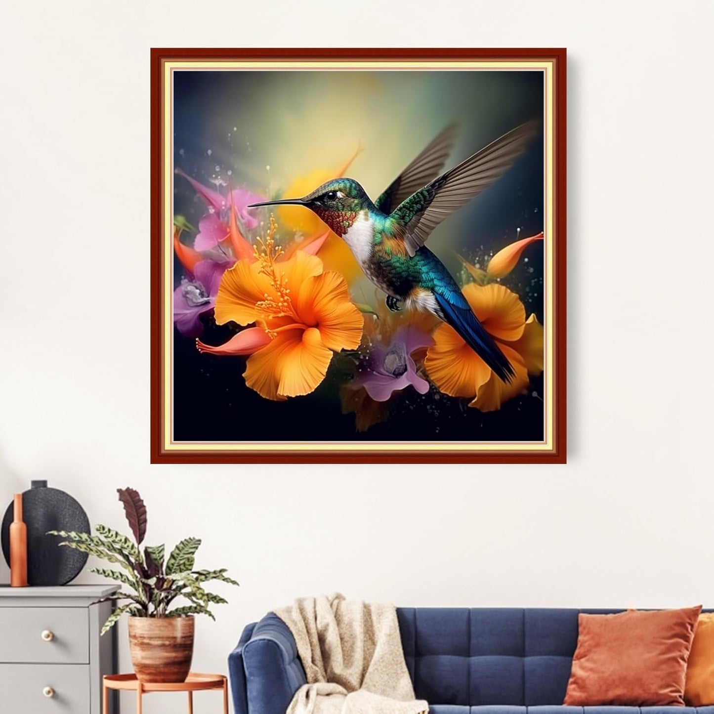 Artvxeay Cross Stitch Kits Stamped Full Range of Embroidery Kits for Beginners Adults 11CT Pattern Stitch Embroidery Kits Needlepoint Kits DIY- (Hummingbirds Gather Honey 18x18 inch)