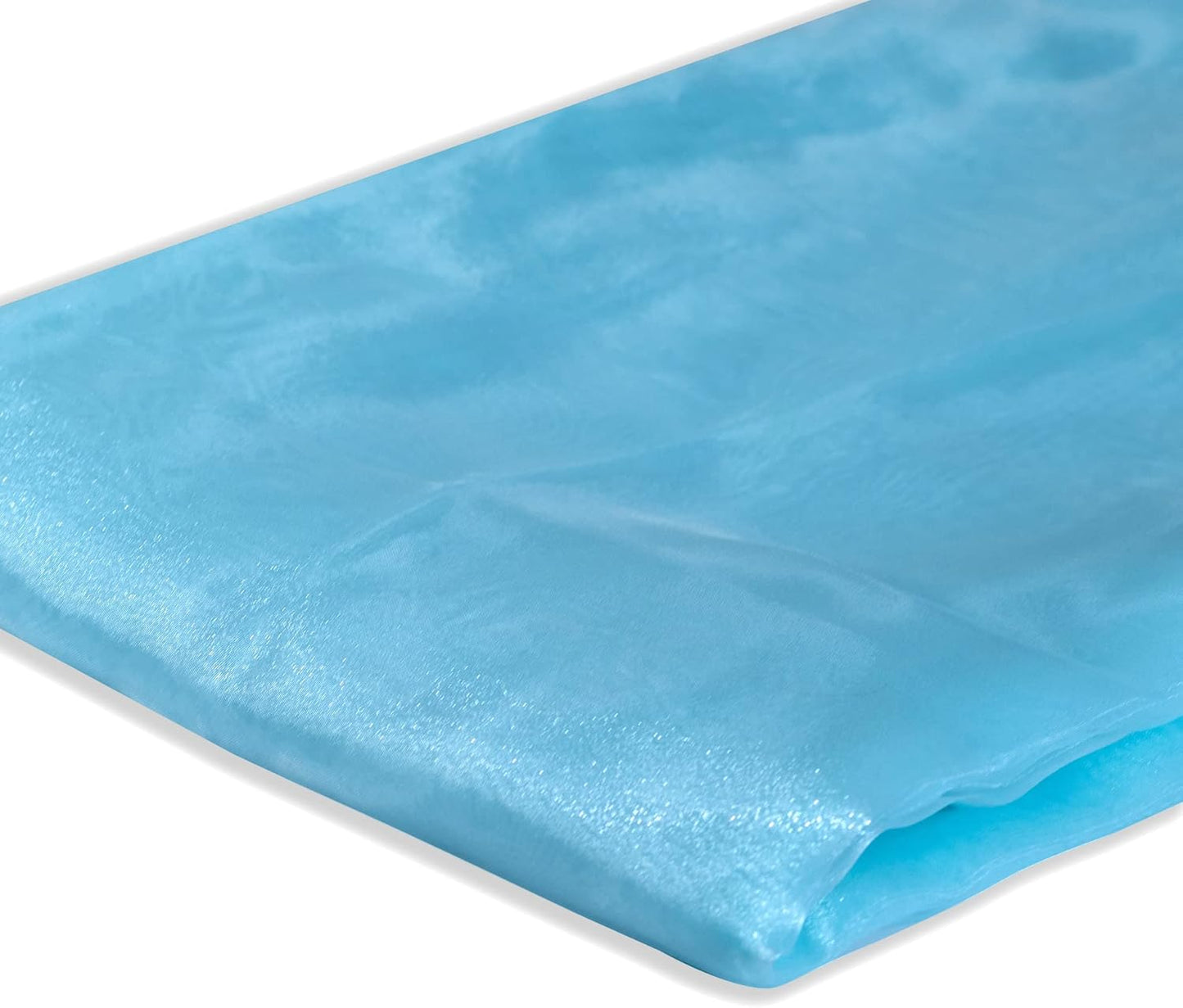 FYNITE Fynite Sheer Organza Fabric | 2 Yards Long | 44" Wide | Bridal Solid Sheer Organza Bolt for Wedding Dress Fashion Craft Decorations Silky Shiny Sheer Organza (Light Blue, 2 Yard)