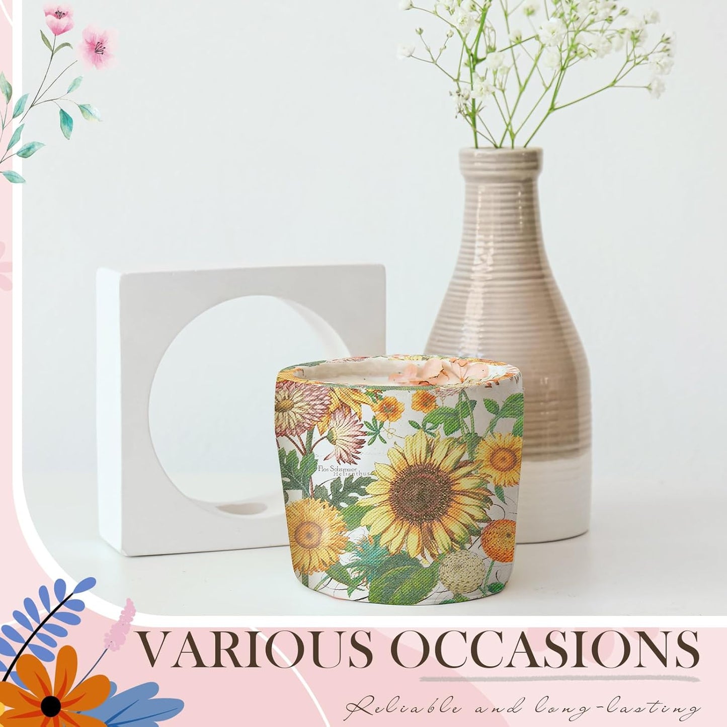 Crtiin 20 Pack Assorted Floral Napkins for Decoupage Toilet Napkins Flower Cocktail Decorative Paper for Birthday Party Beautiful Gorgeous, 20 Styles Each 6.5 inches(Style 9)