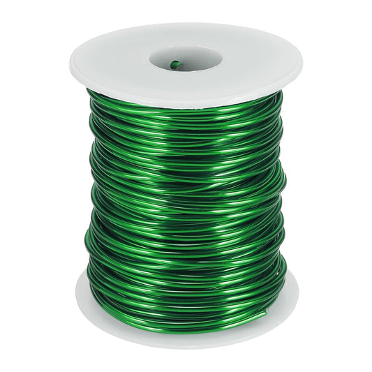 uxcell 12 Gauge / 2mm Anodized Aluminum Wire for Jewelry Craft Making, 102 Feet Bendable Flexible Wire for DIY Home Decor Gardening Sculpture, Green