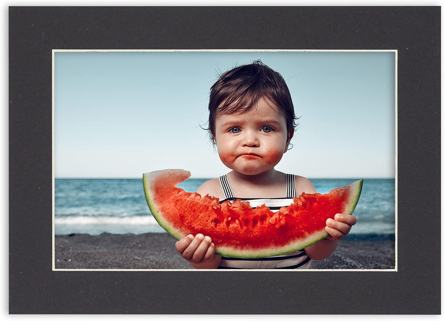 5x7 Mat for 8.5x11 Frame - Precut Mat Board Acid-Free Black 5x7 Photo Matte Made to Fit a 8.5x11 Picture Frame, Premium Matboard for Family Photos, Show Kits, Art, Picture Framing, Pack of 1 Mat